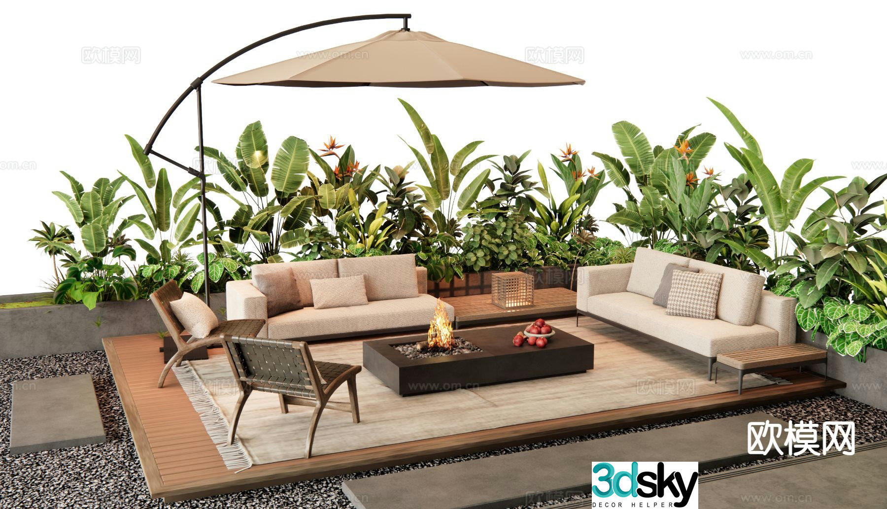 Modern outdoor sofa set 3d model