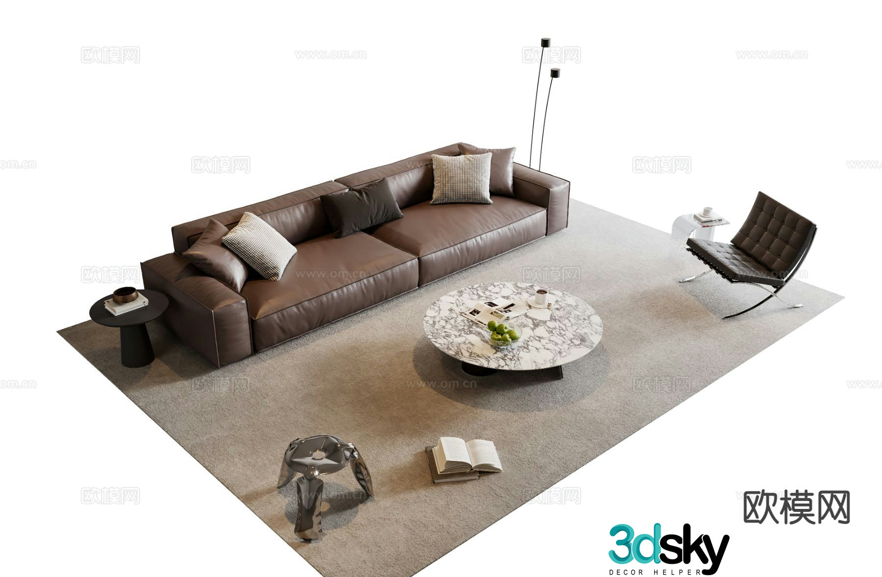 Italian sofa combination 3d model