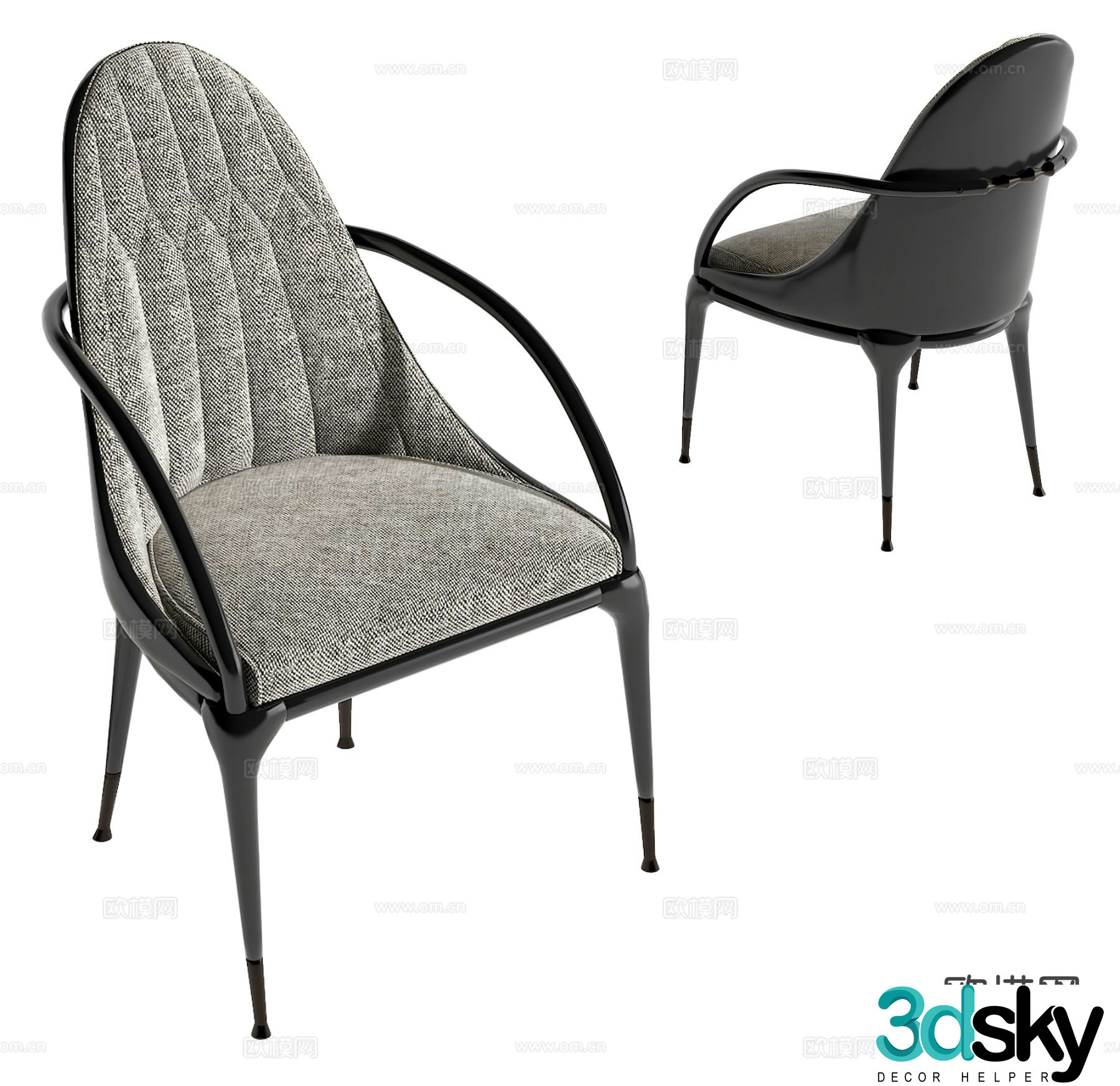 Modern chair dining chair 3d model