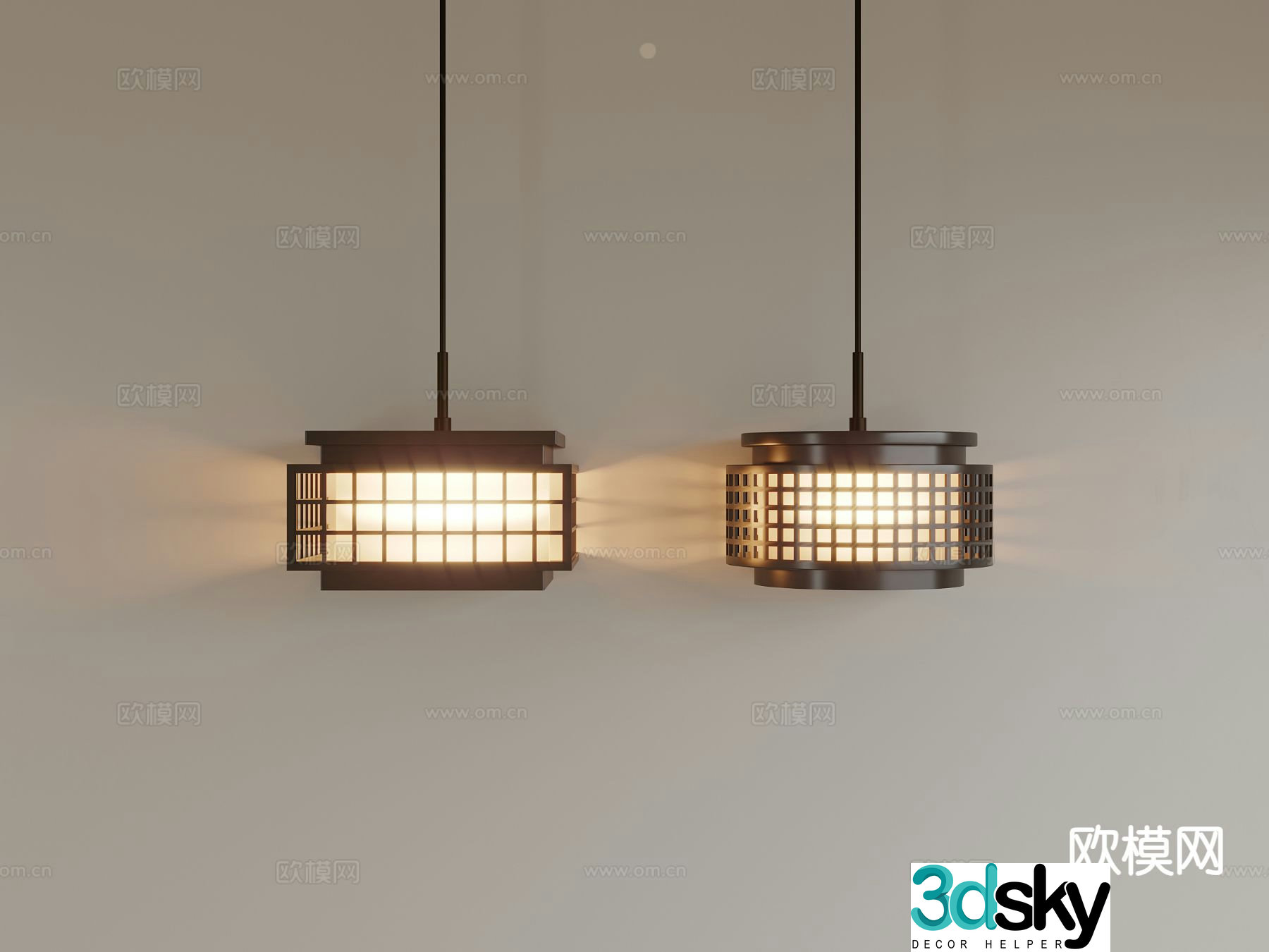 New Chinese style chandelier 3d model