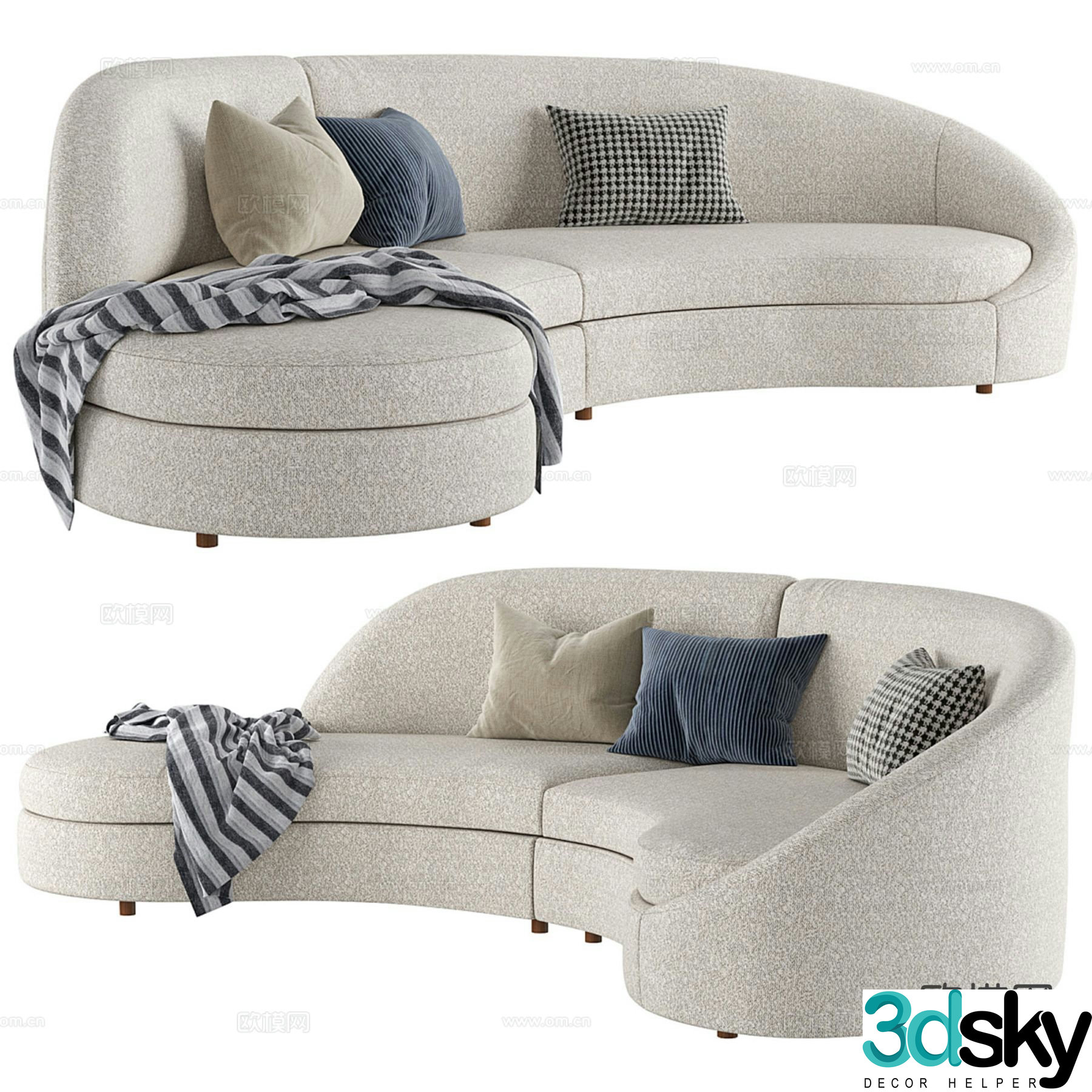 Modern special-shaped sofa curved sofa 3d model