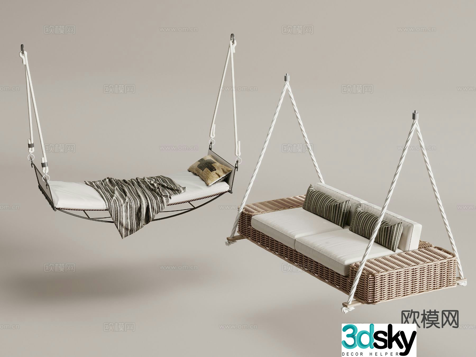 hammock swing bed 3d model