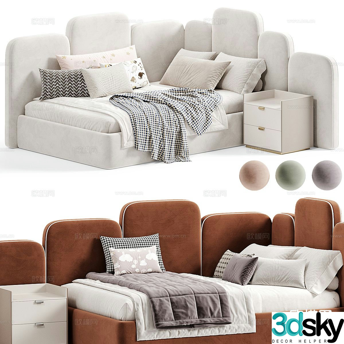 Modern children’s bed 3d model