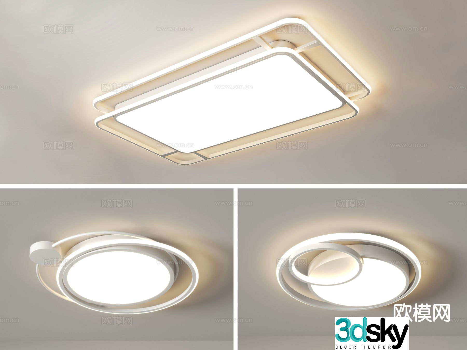 Geometric ceiling lamp living room lamp 3d model