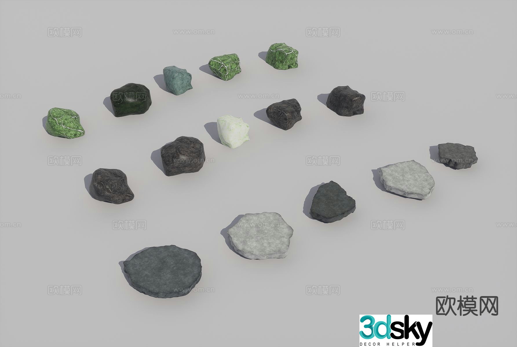 stone stone broken brick 3d model