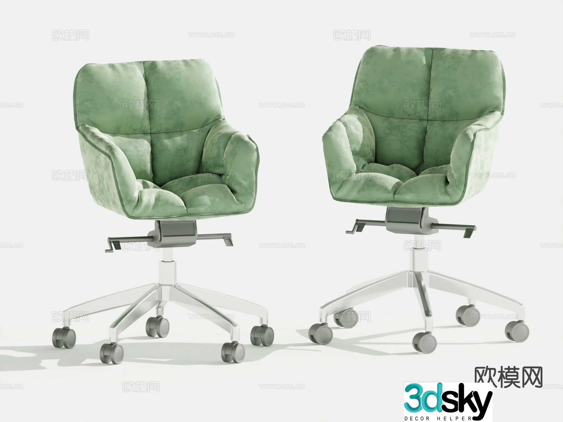 Modern office chair sliding wheelchair 3d model
