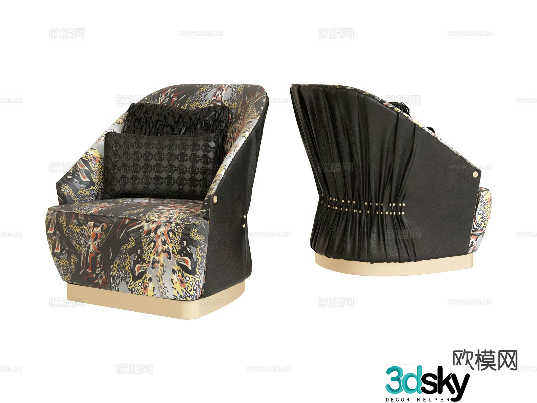 roberto cavalli Inanda single sofa 3d model
