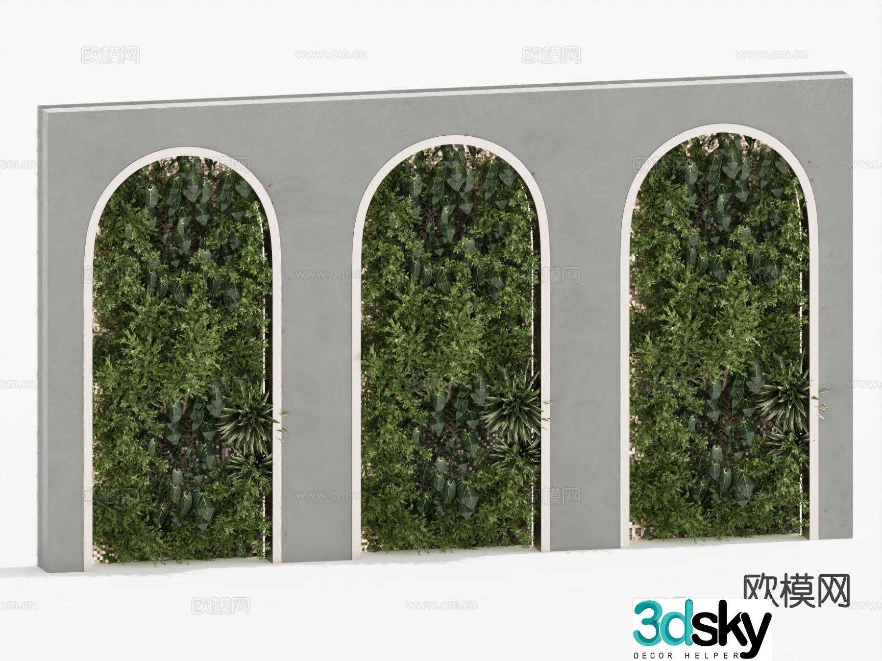 Green plant wall Plant wall 3d model