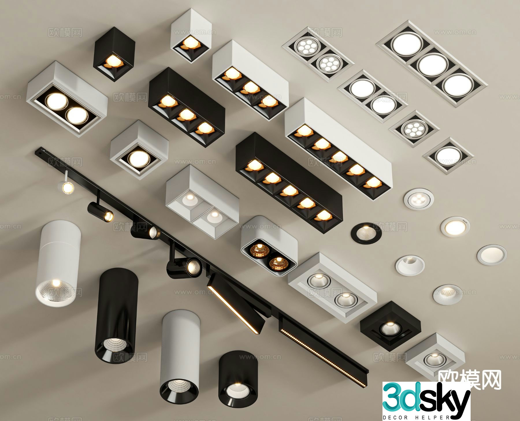 Simple downlight spotlight 3d model