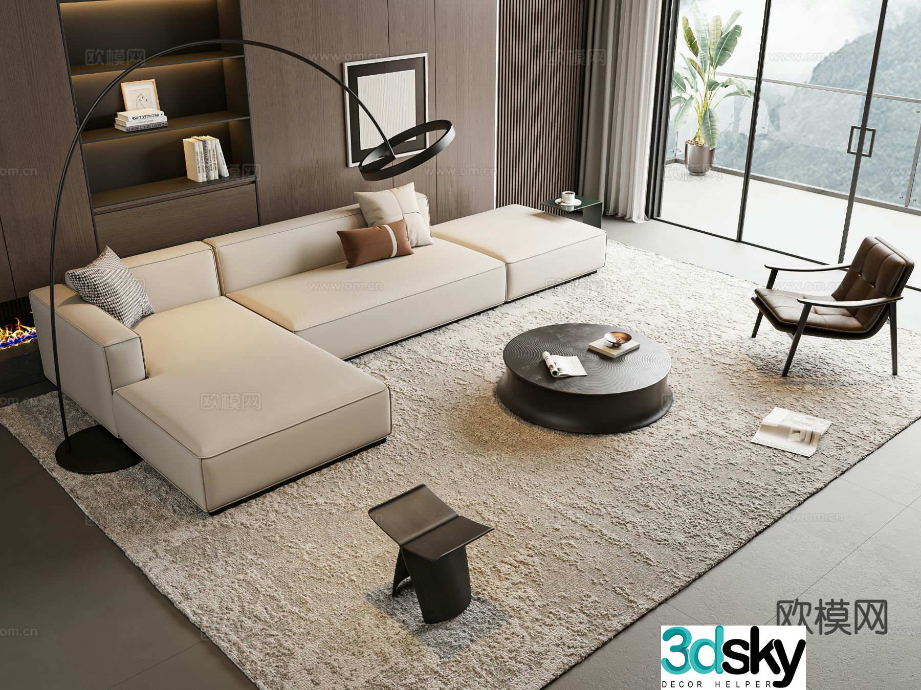 Modern sofa set 3d model
