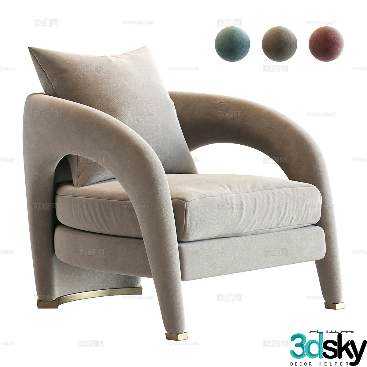 Modern single sofa 3d model
