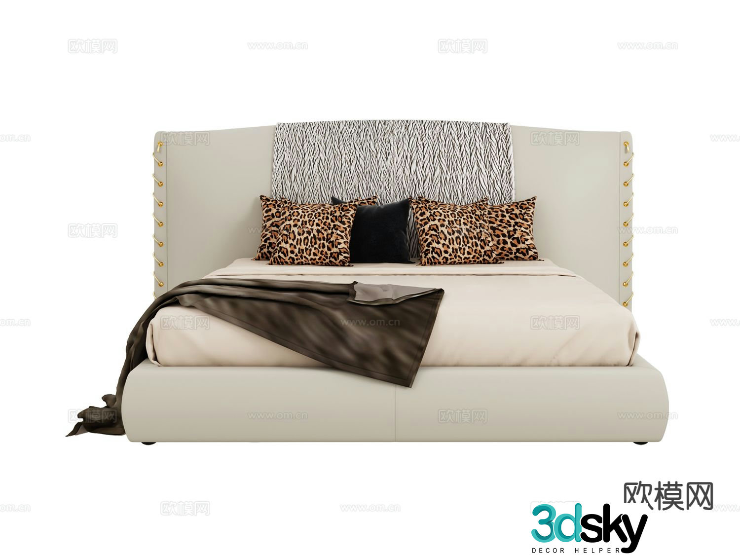 roberto cavalli-Nilo- modern double bed 3d model