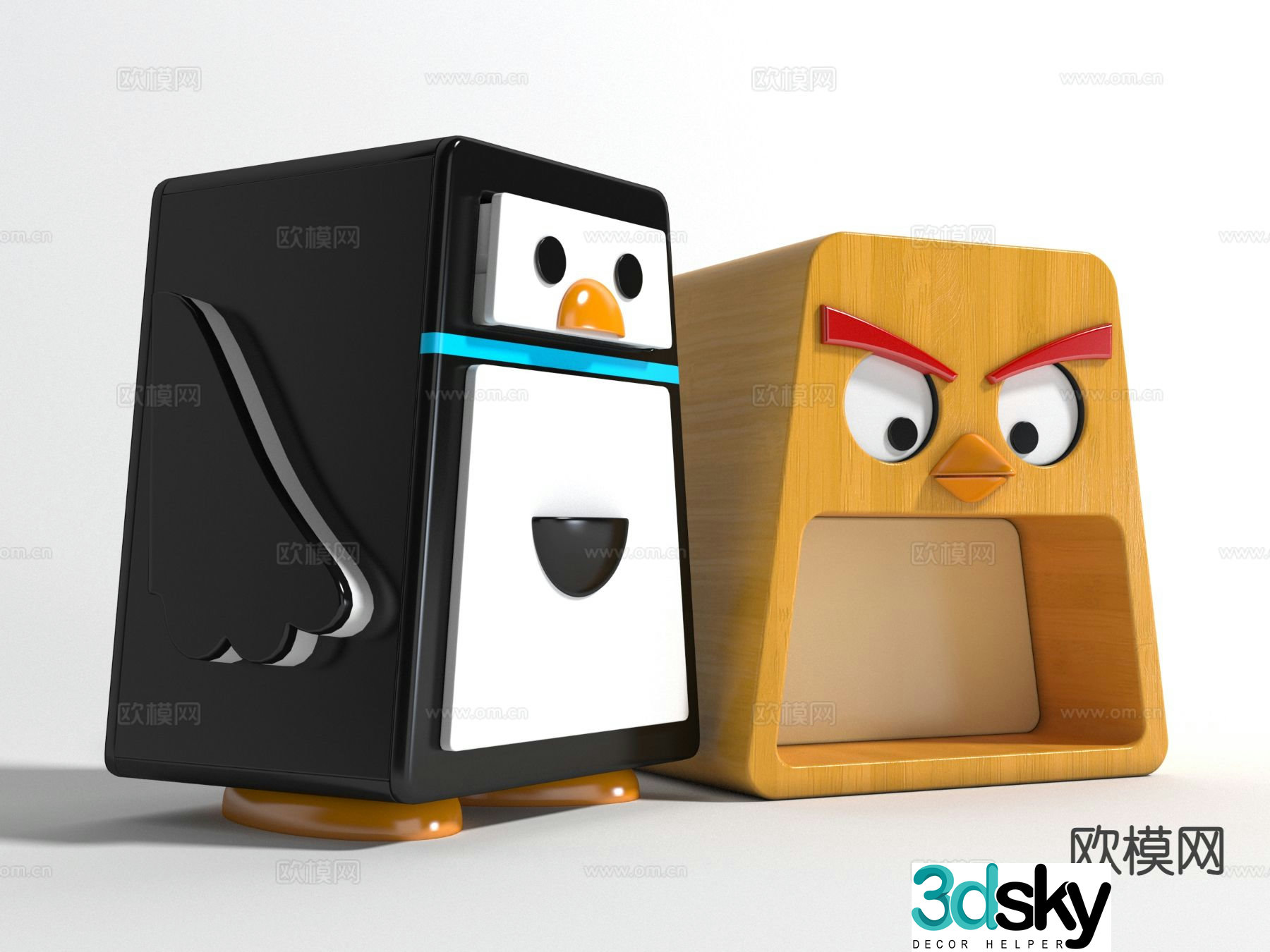 Cartoon cabinet children’s bedside table 3d model