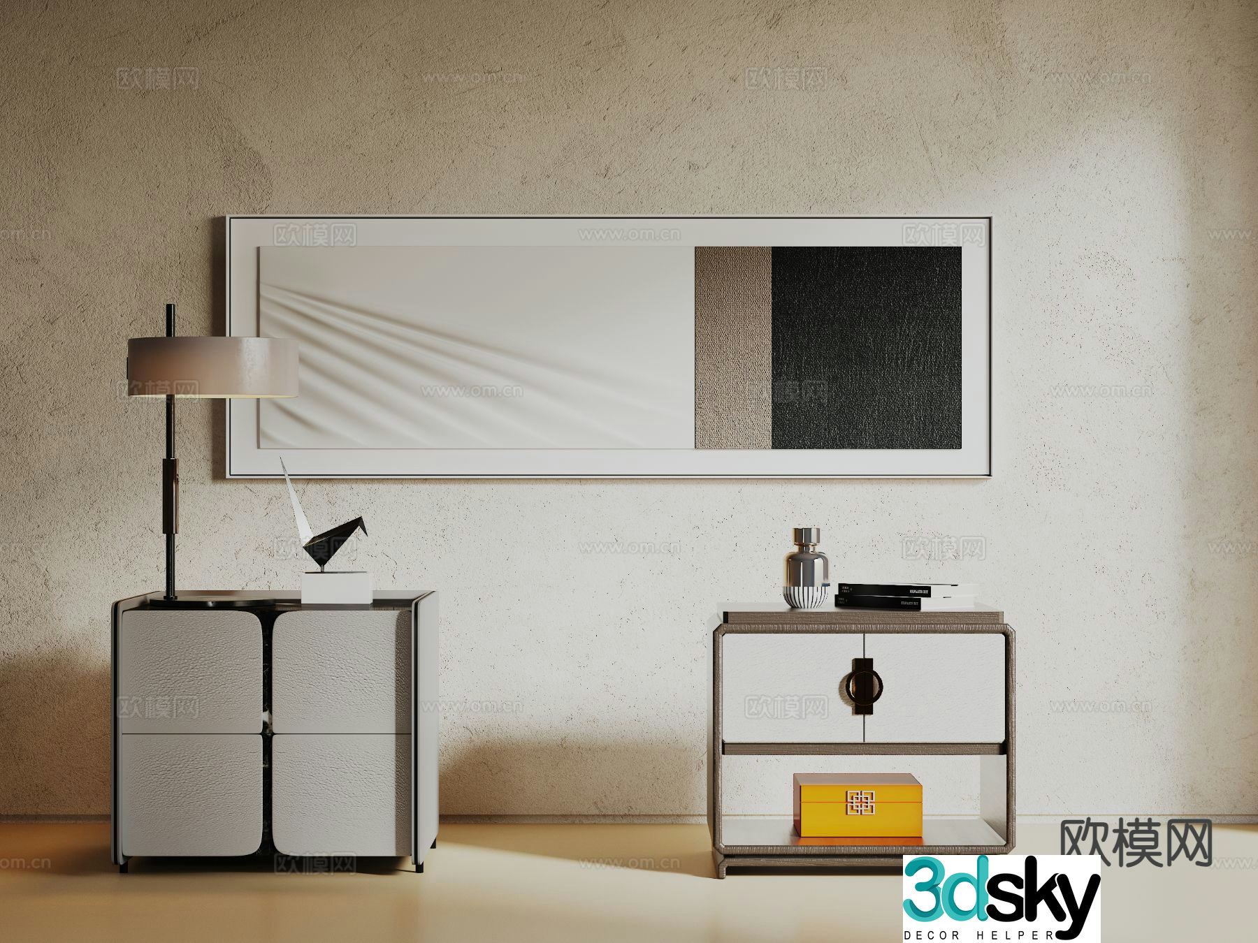 Modern bedside table 3d model