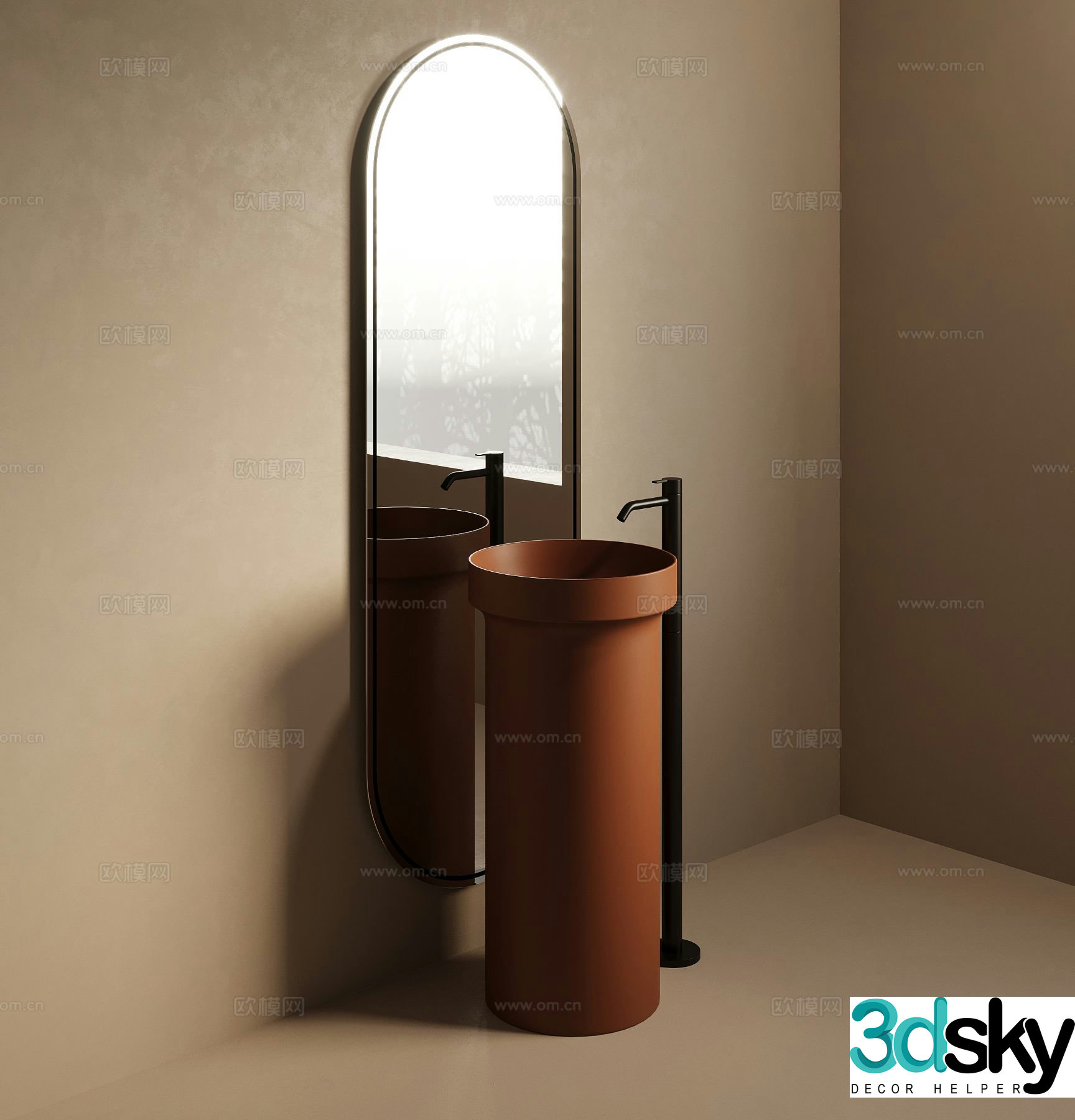 Vertical basin wash basin wash basin 3D model