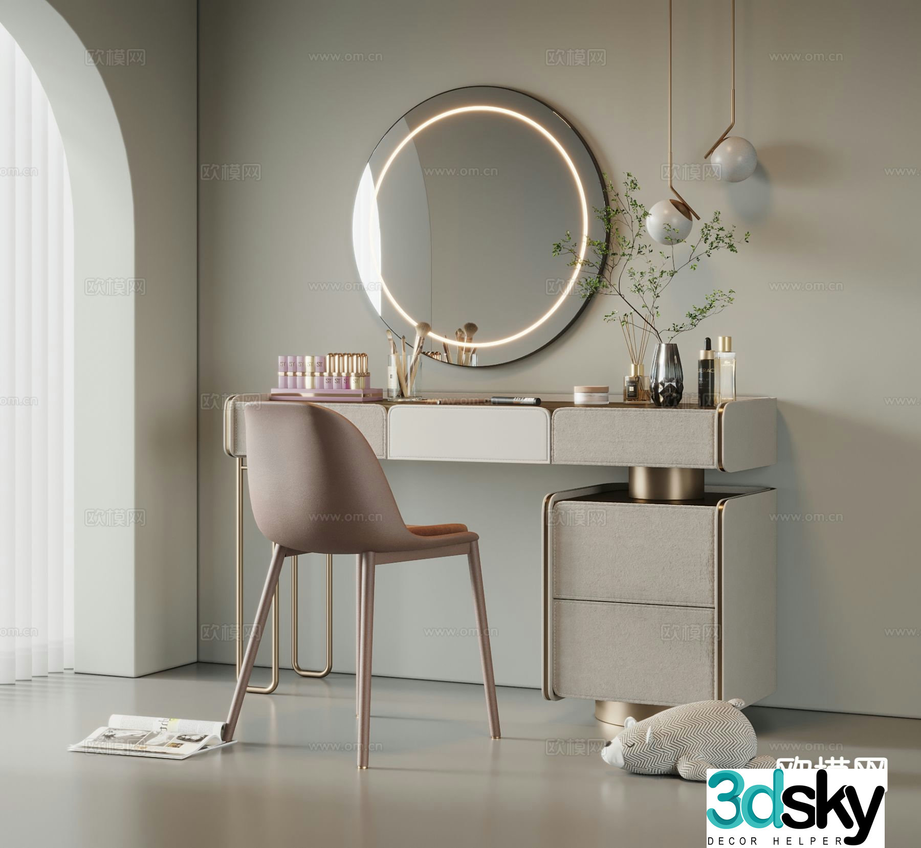 Modern dressing table 3d model