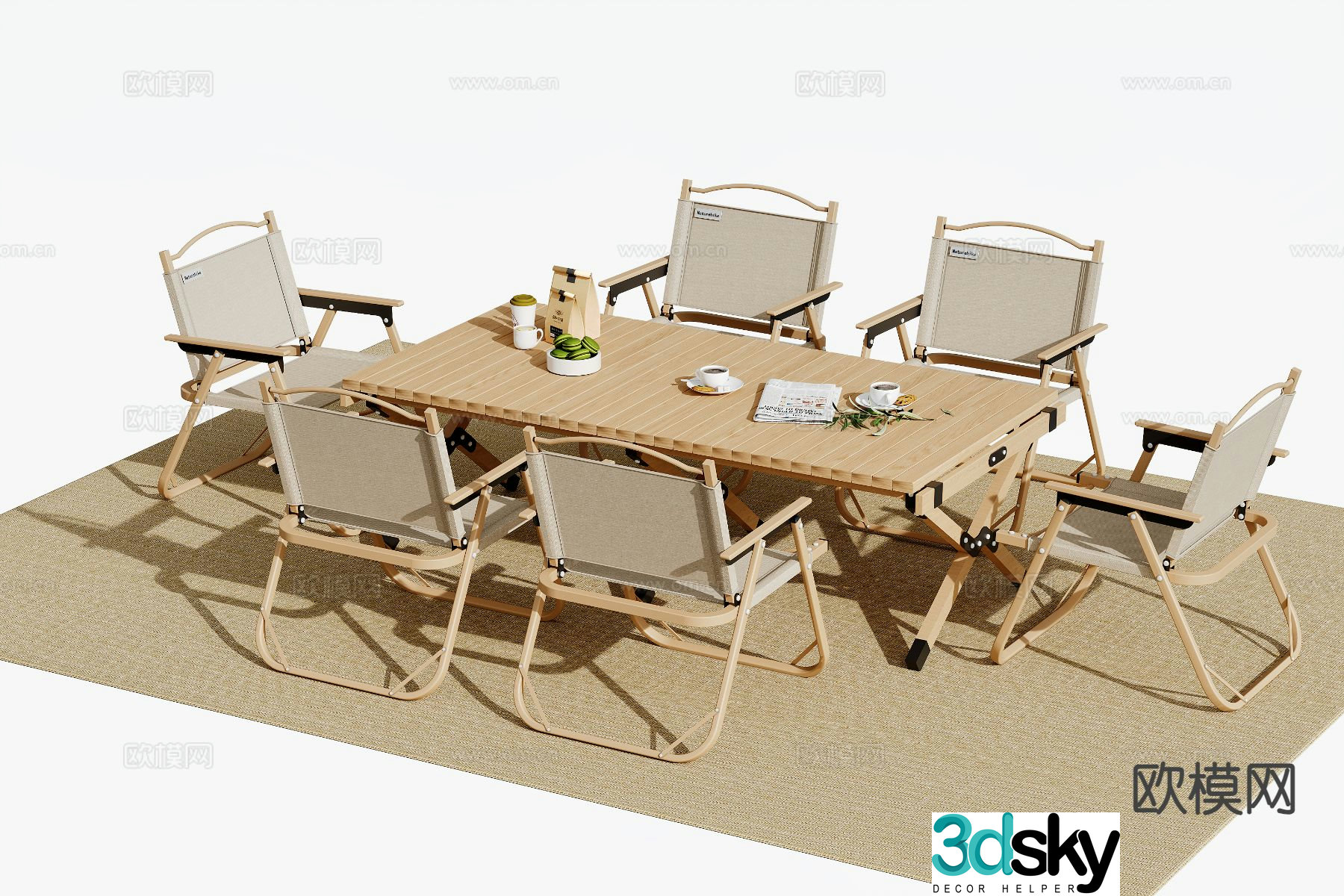 Outdoor tables and chairs camping tables and chairs 3d model