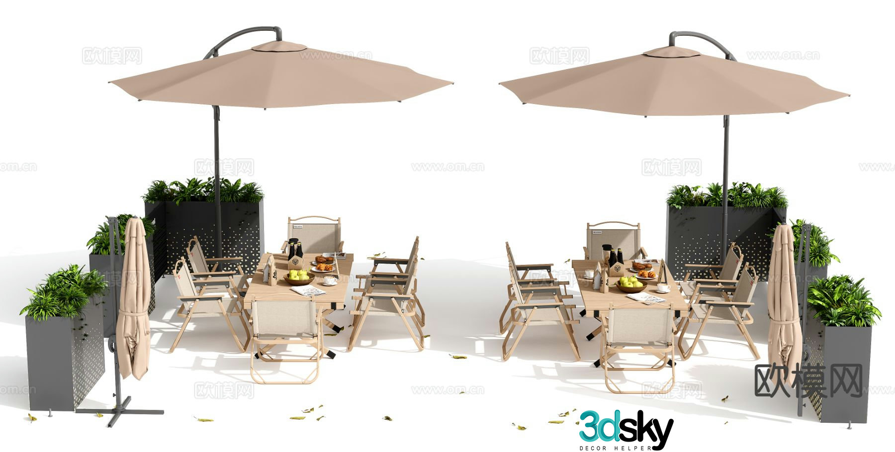 Outdoor tables and chairs camping tables and chairs 3d model