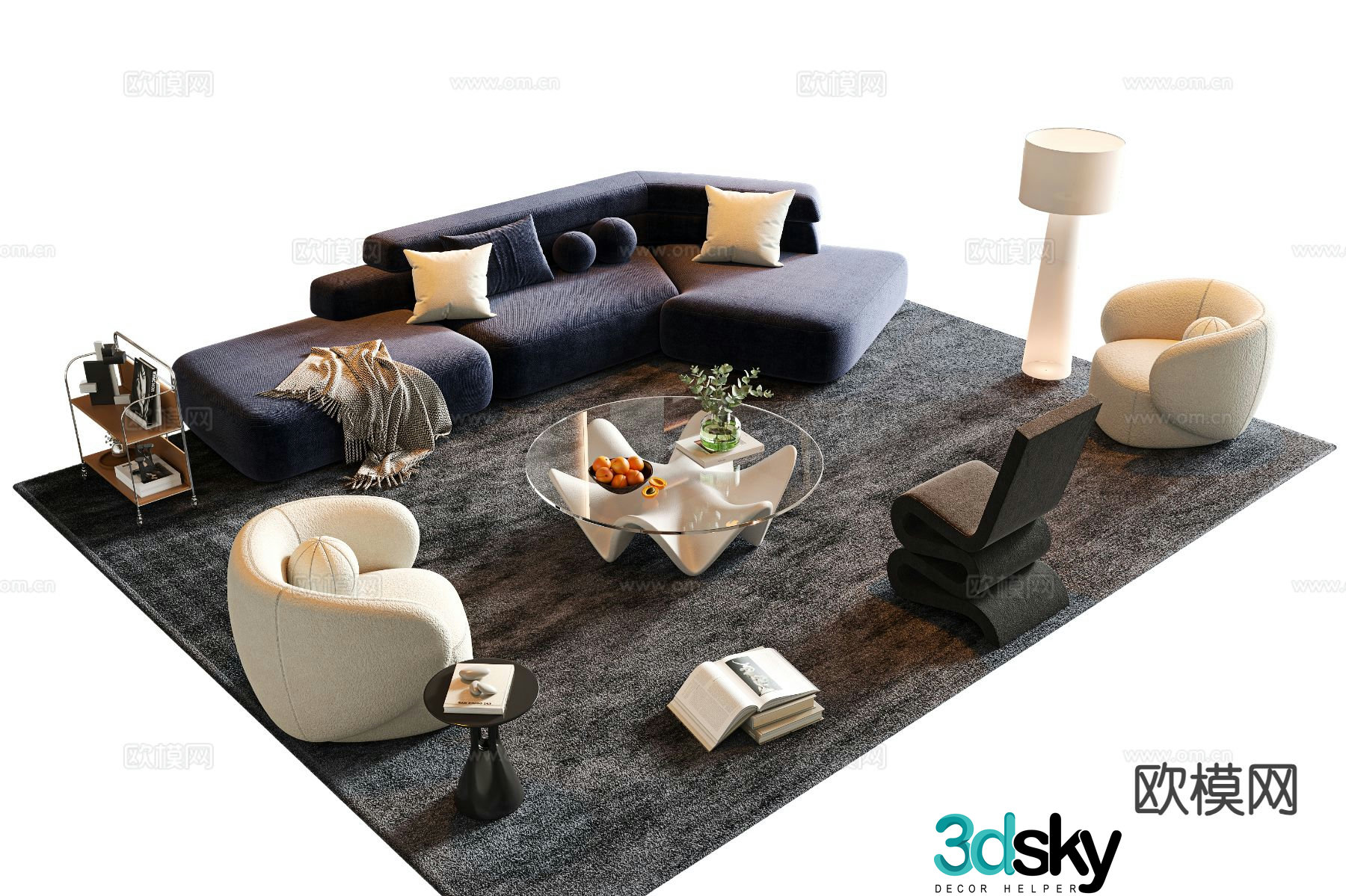 Italian sofa combination 3d model