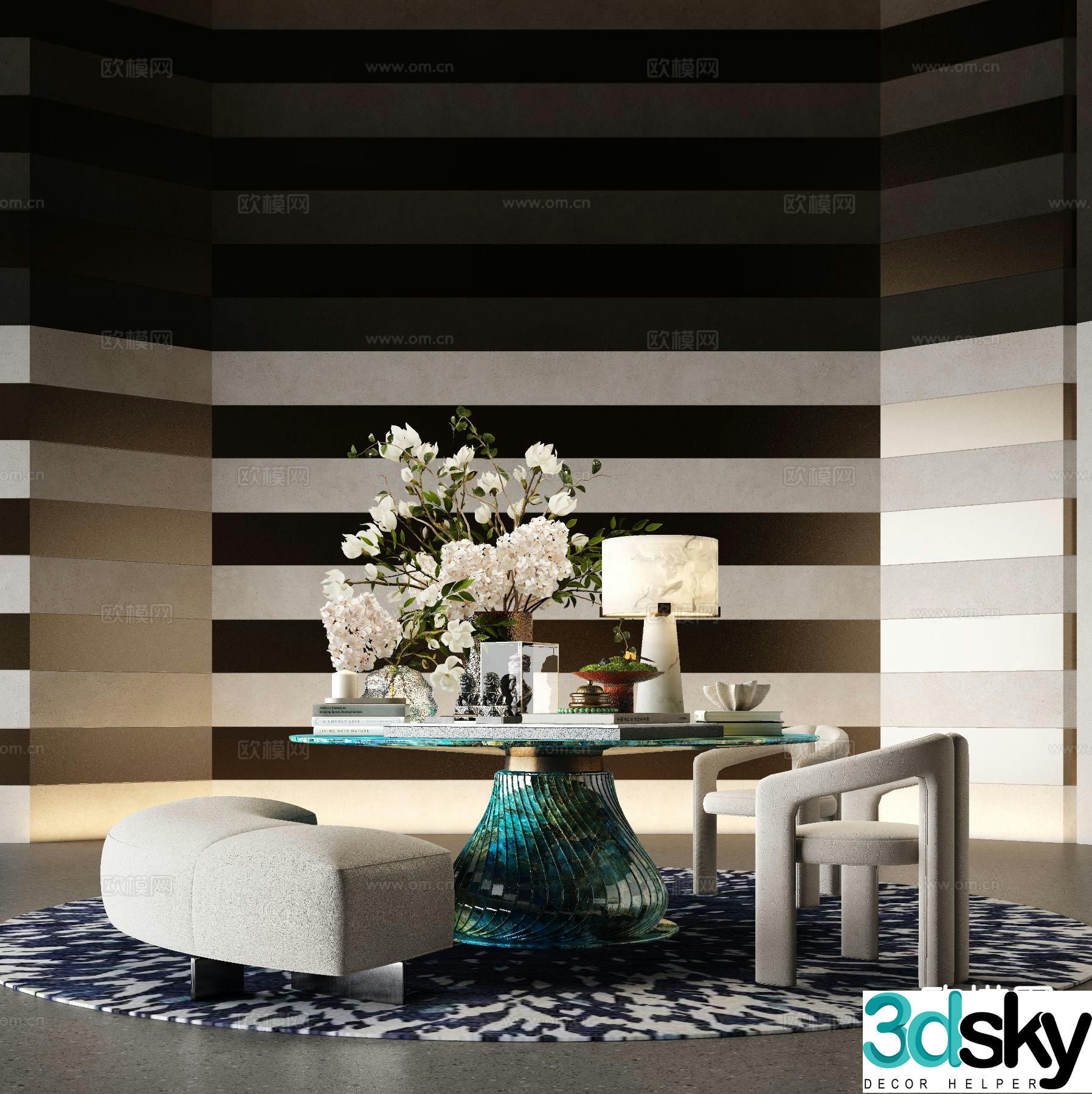 Light luxury end viewing platform hotel end viewing 3D model