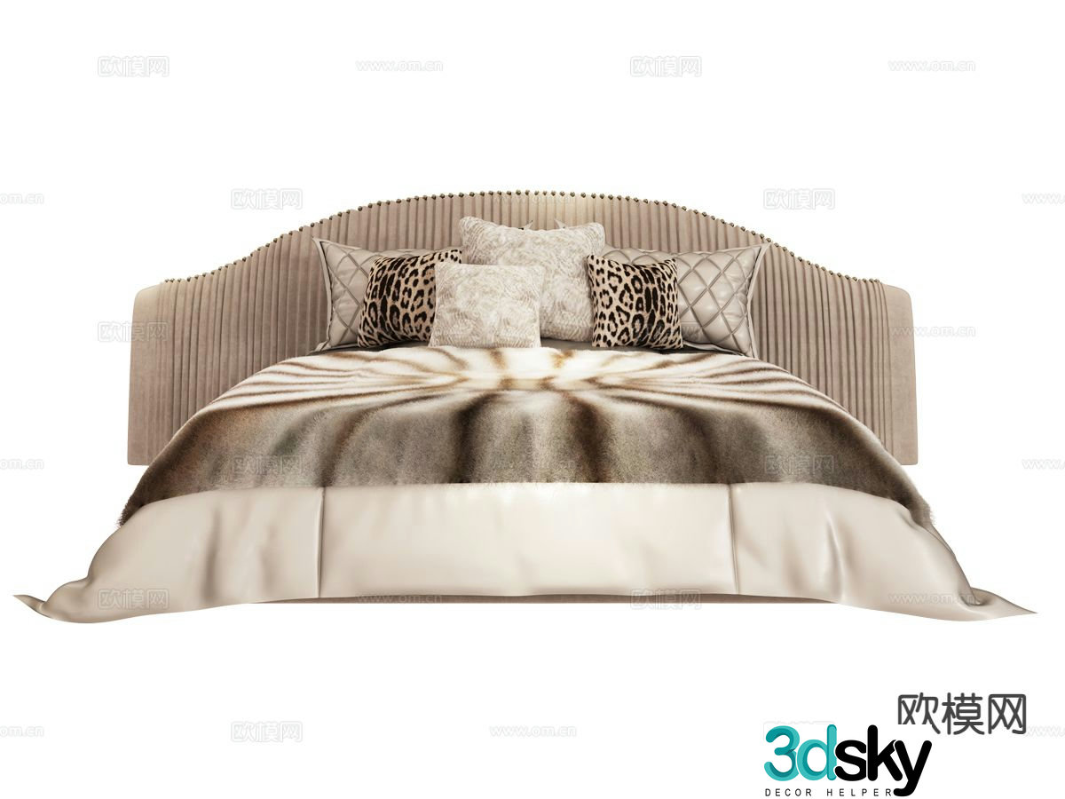 roberto cavalli-Smoking- modern double bed 3d model