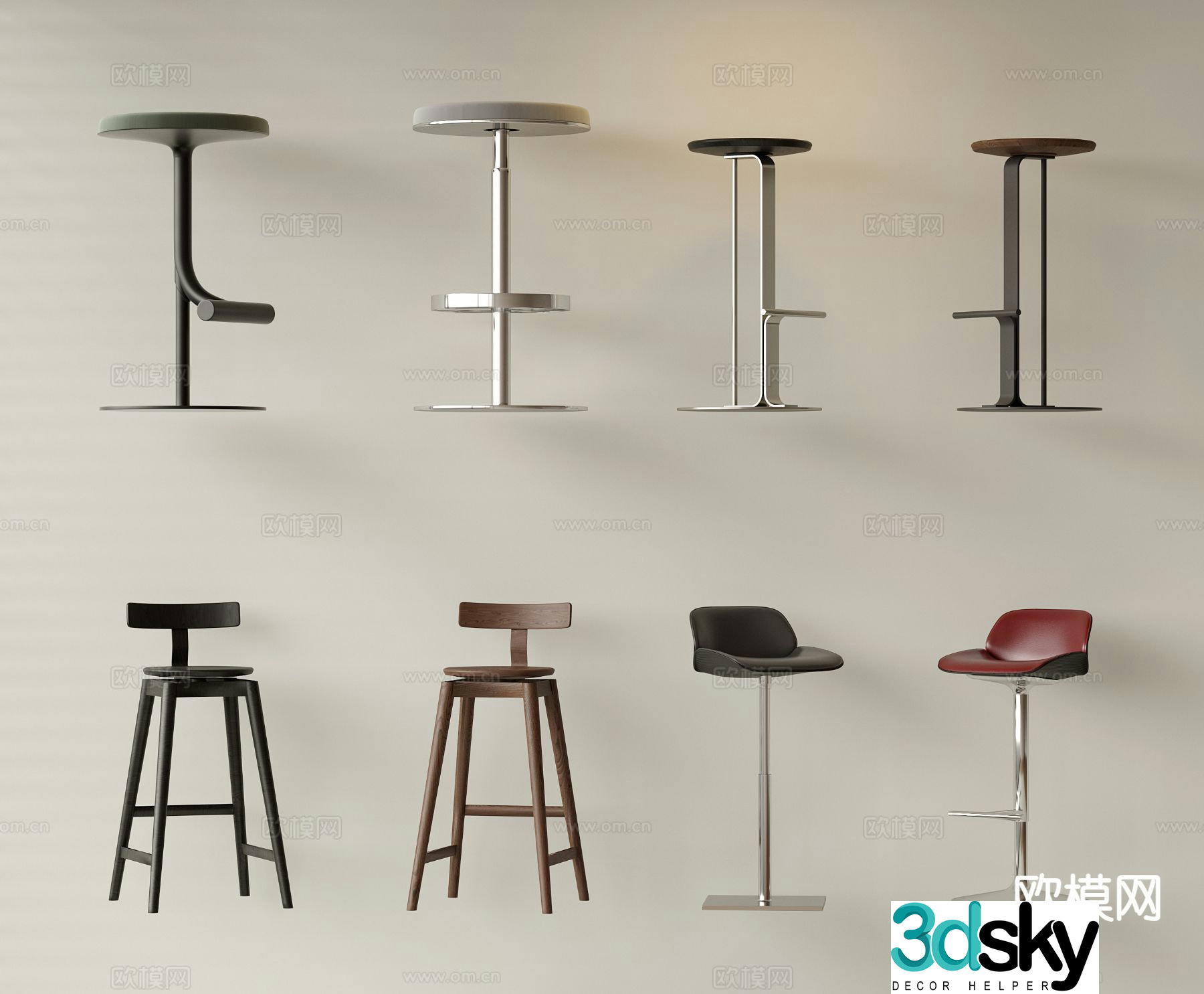 Modern bar stool bar stool bar stool 3d model