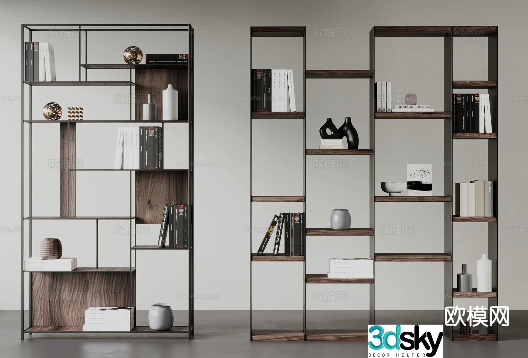 Modern partition cabinet bookcase display cabinet 3d model
