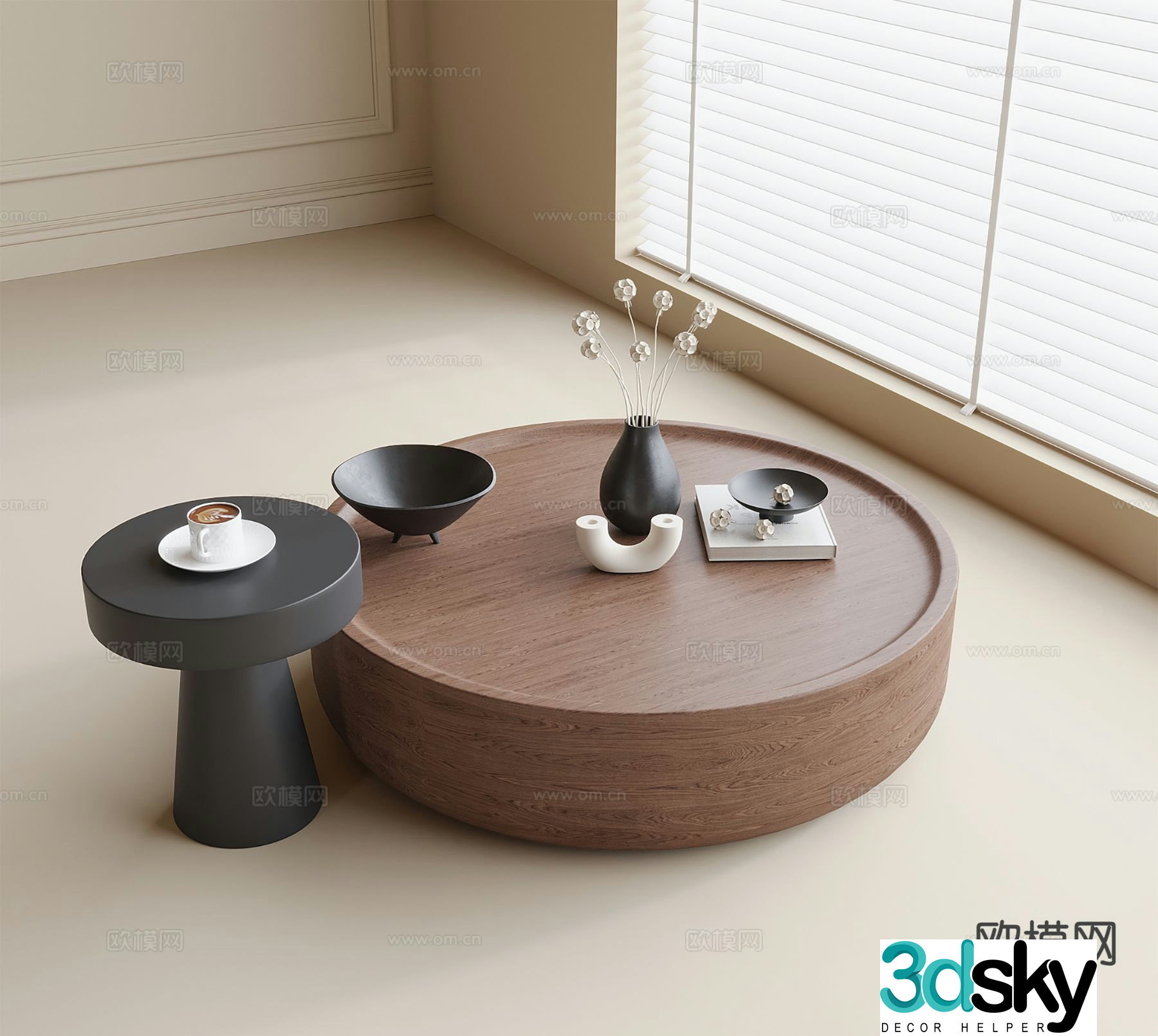 Modern round coffee table 3d model