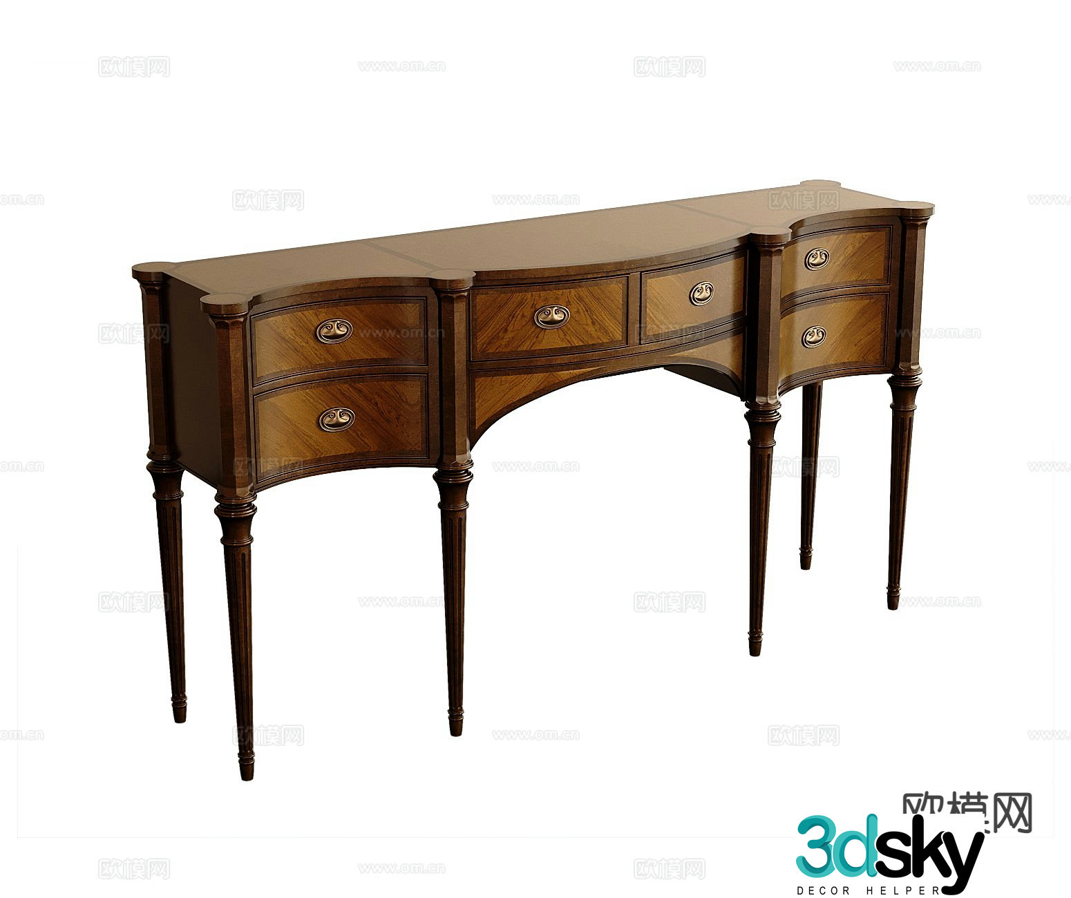 American style entrance cabinet end viewing platform 3D model