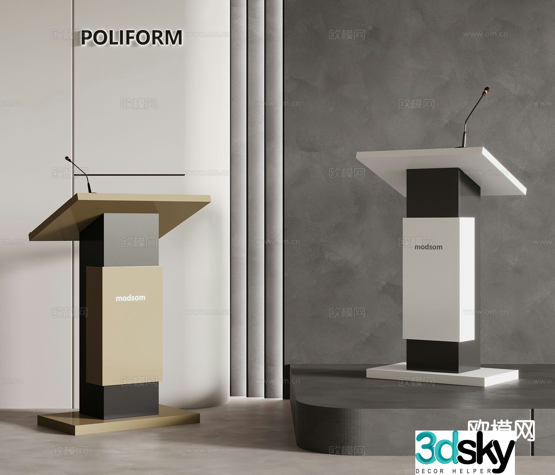 modern podium podium 3d model