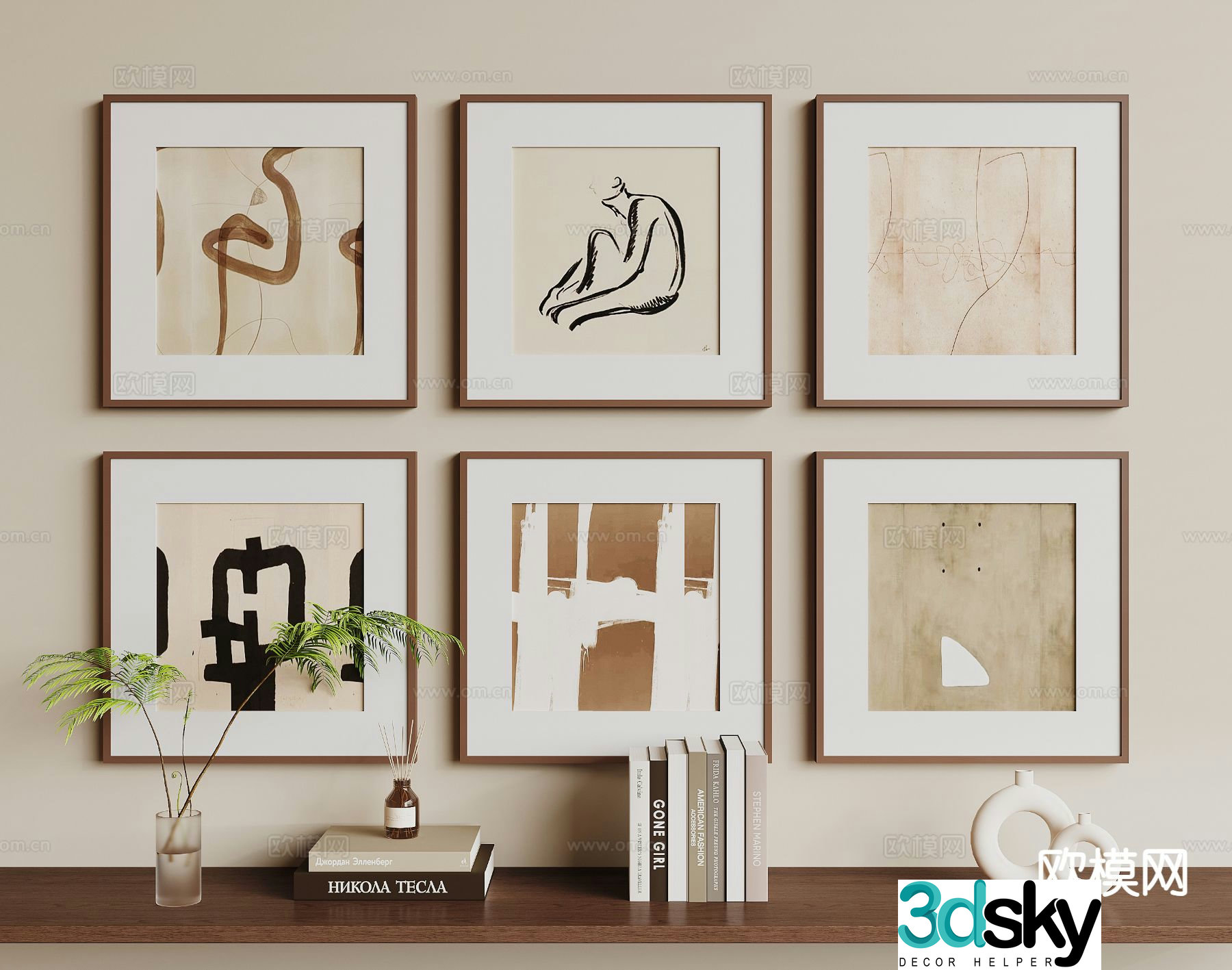 Wabi Sasava painting texture painting decorative painting combination painting 3D model