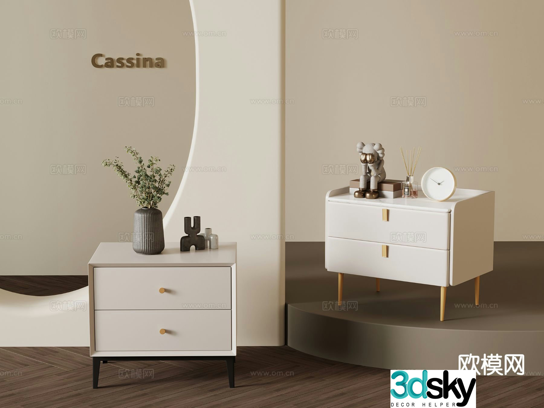 Modern bedside table 3d model