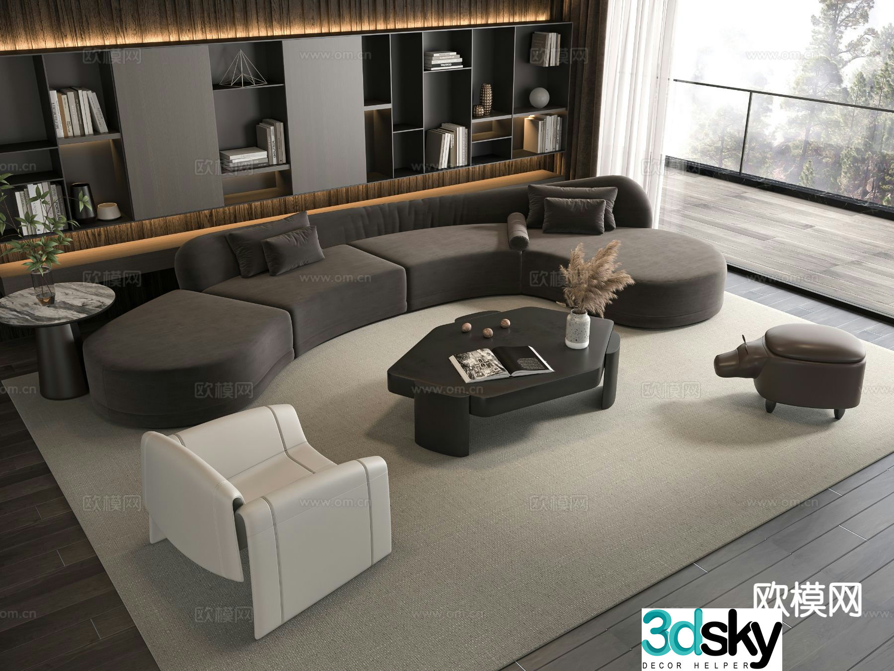 Modern sofa set 3d model