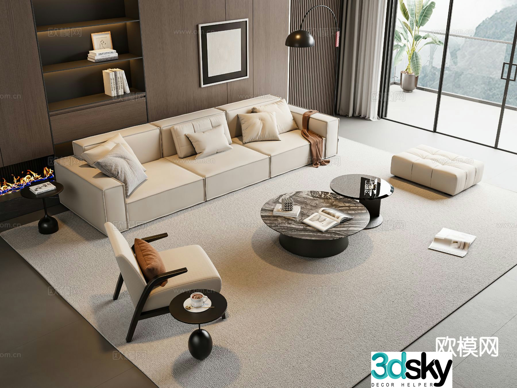 Modern sofa set 3d model