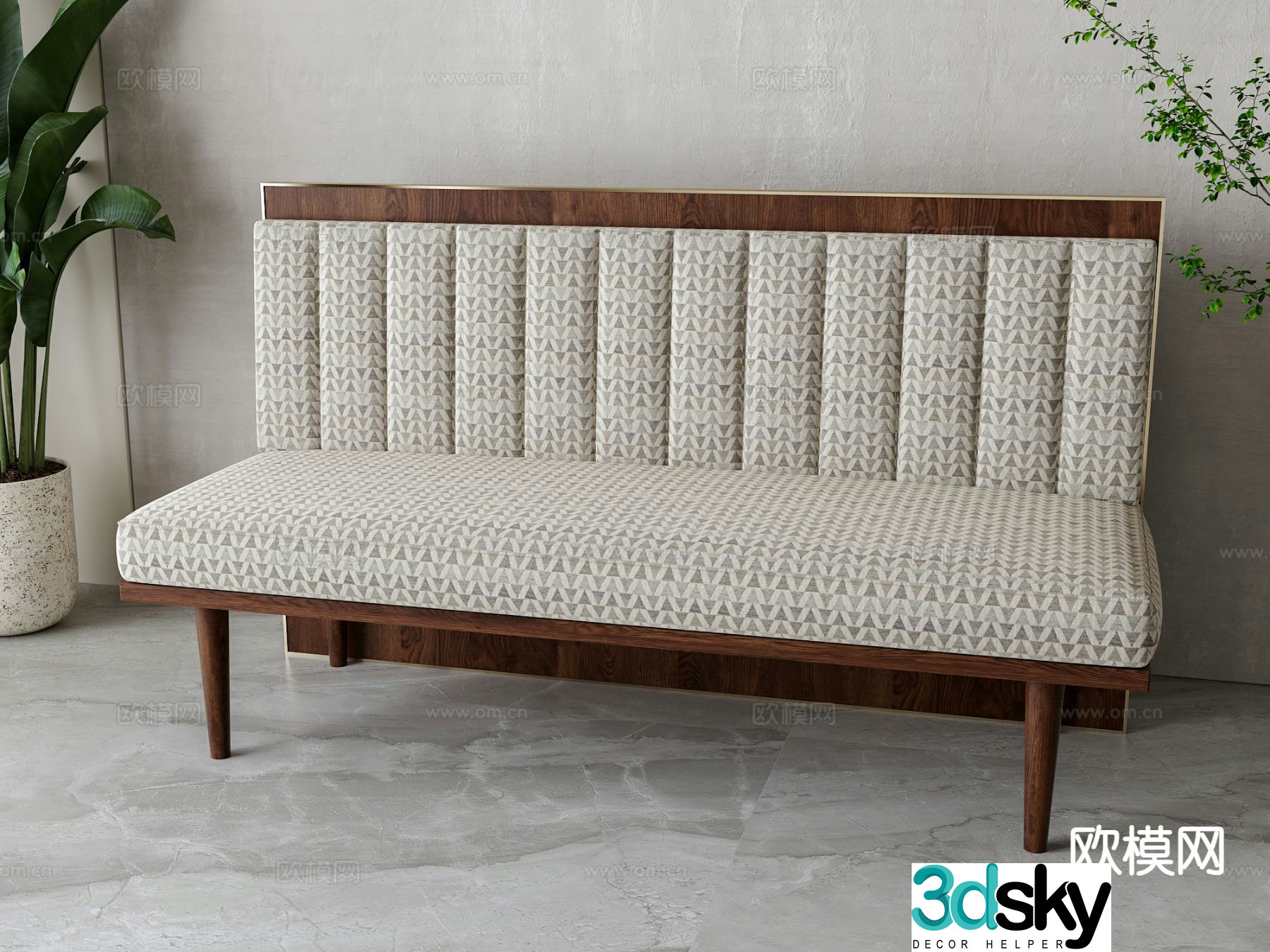 Card seat sofa backrest sofa 3d model