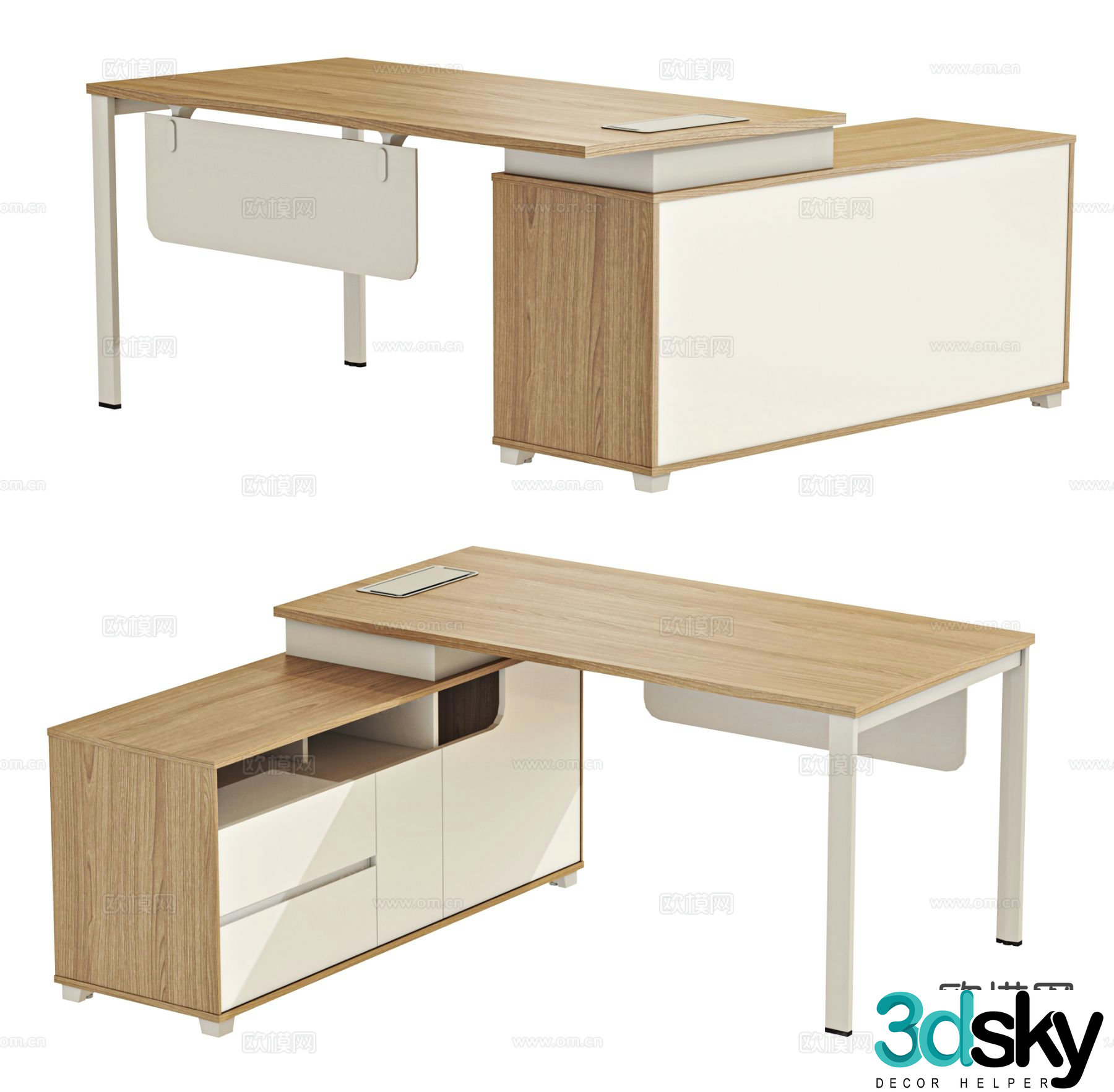 Modern office desk executive desk 3d model