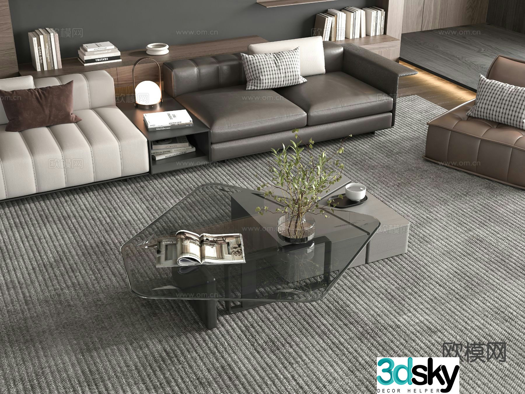 Modern coffee table mother-in-law coffee table 3d model