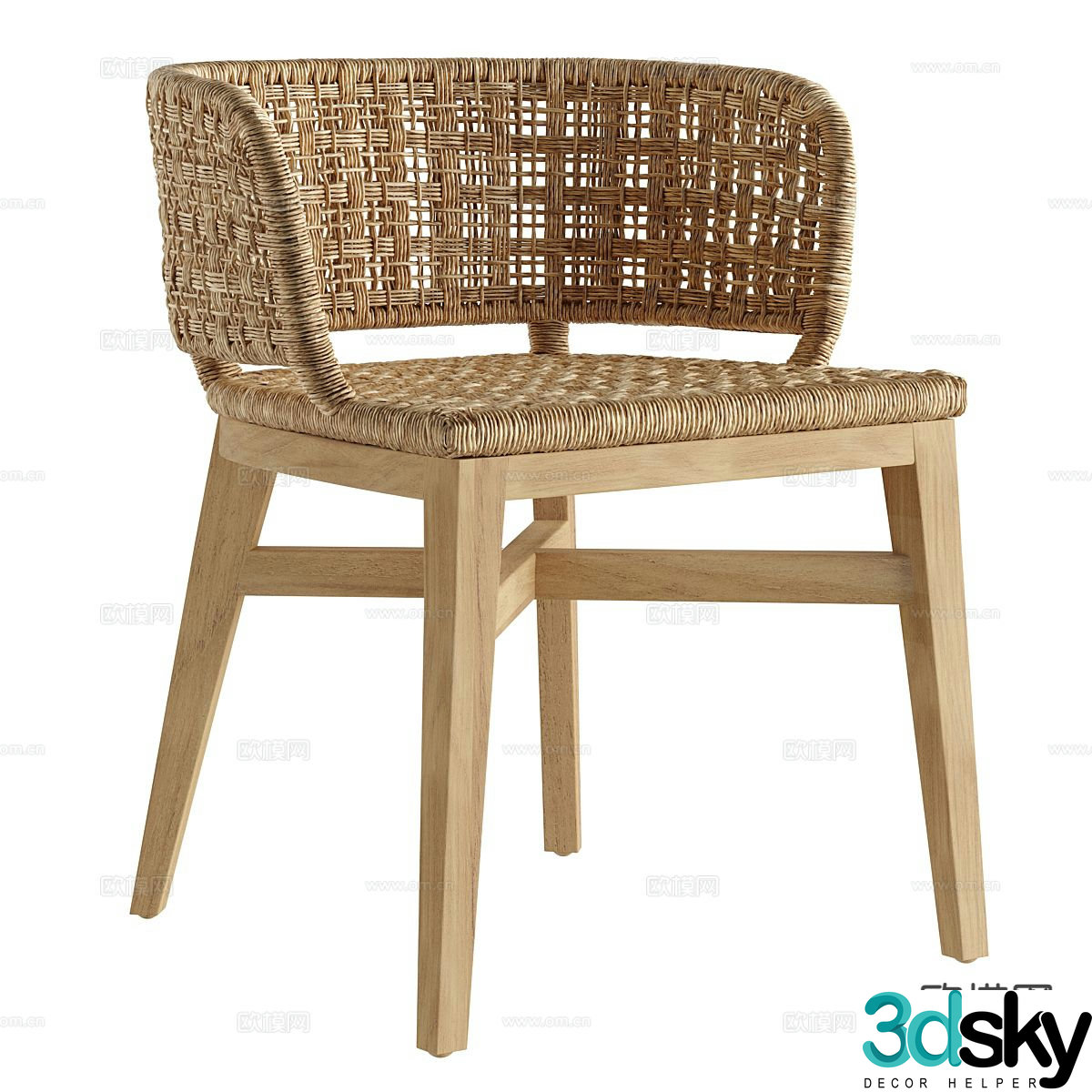 Modern single chair dining chair 3d model