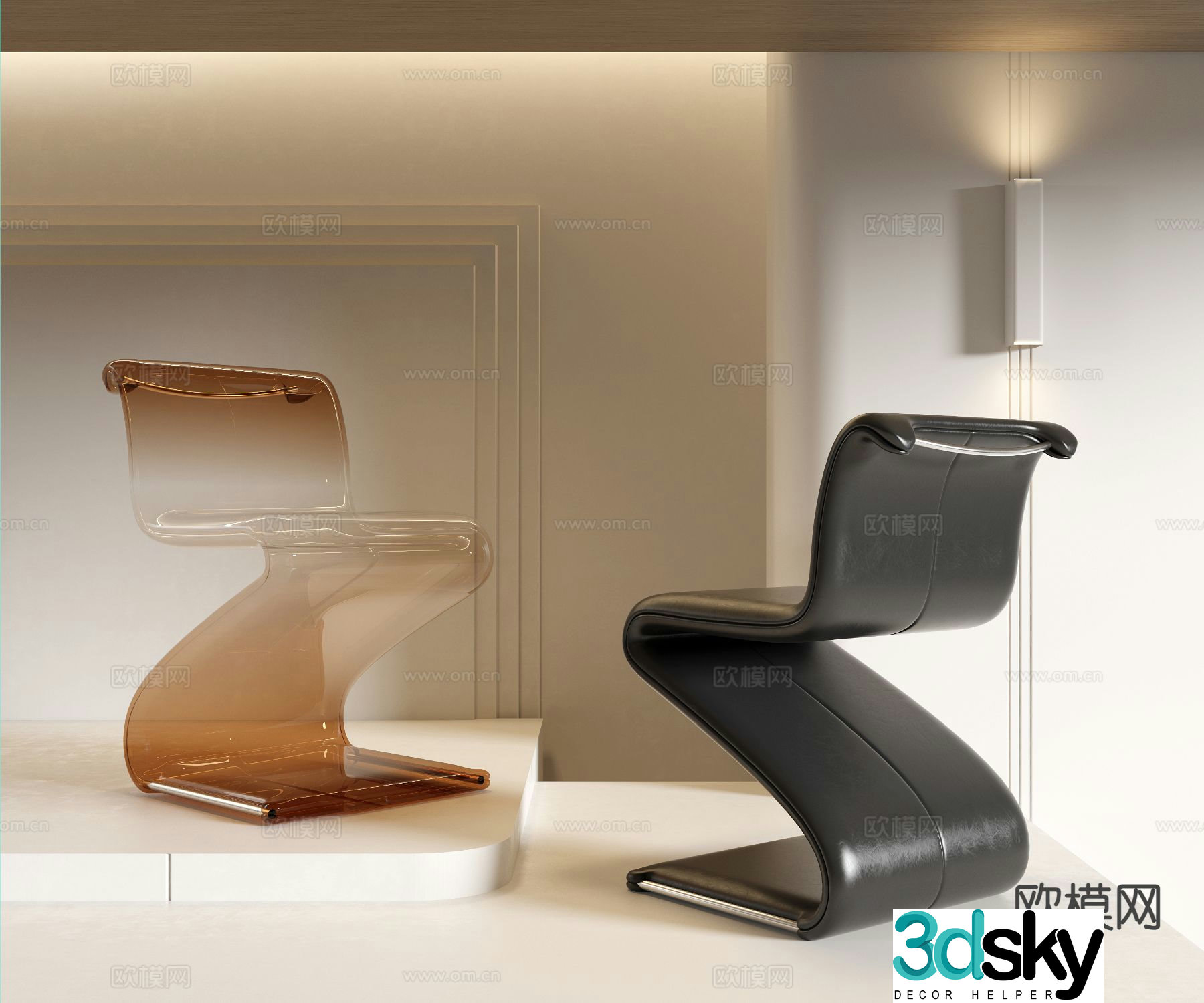 Modern single chair 3d model