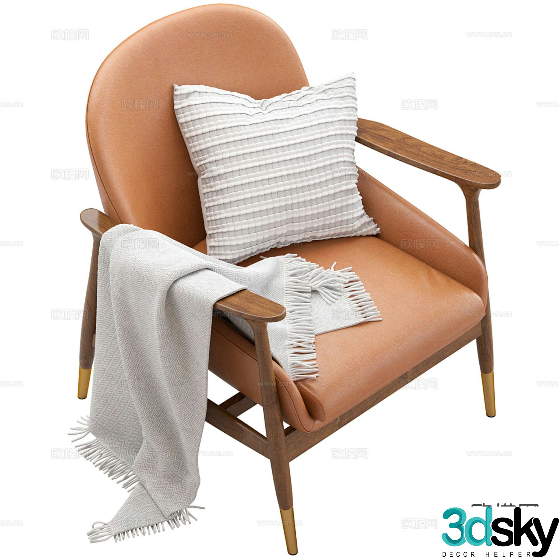 Nordic sofa chair leisure chair 3d model