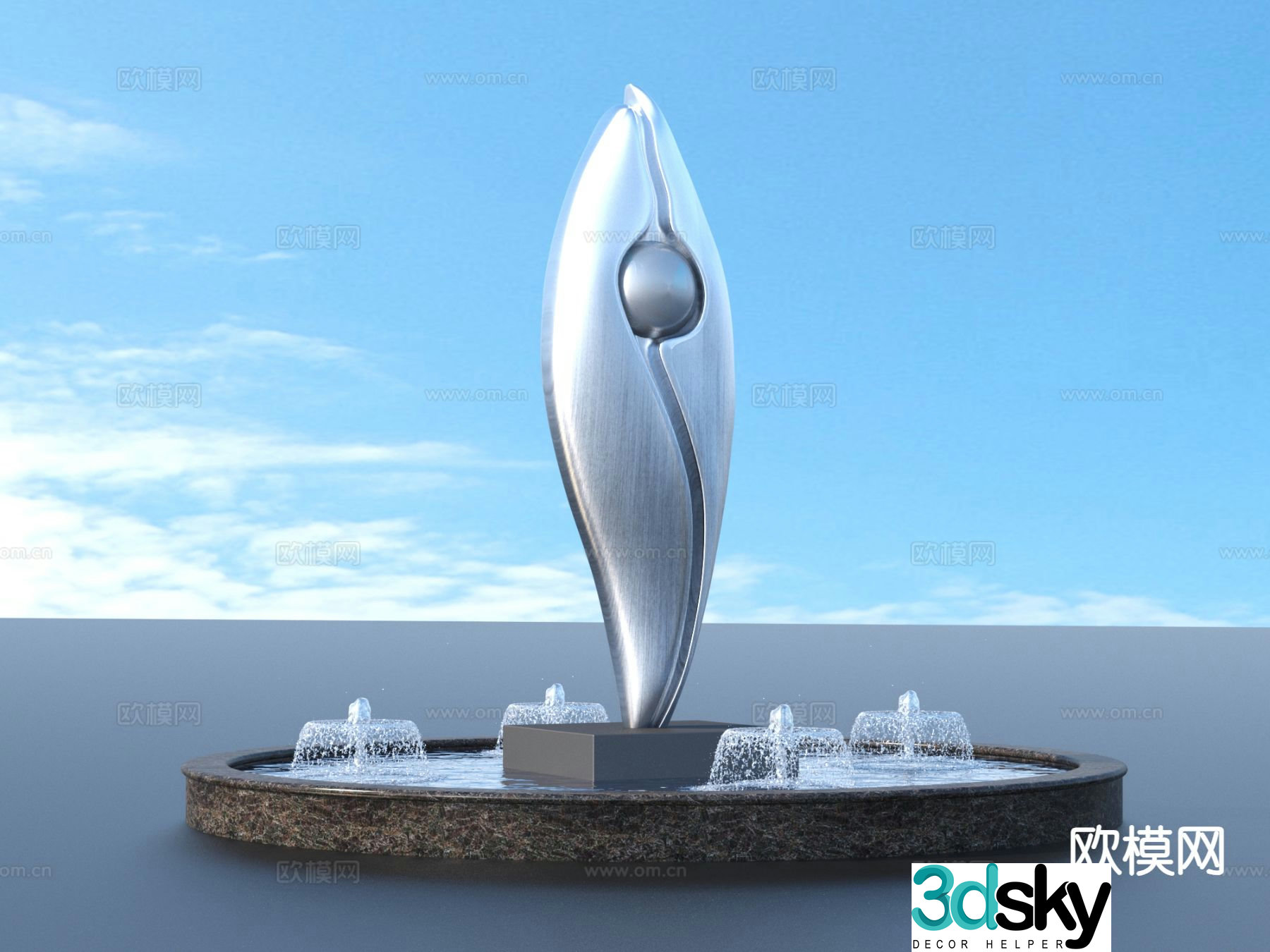 Urban sculpture landscape sculpture 3d model