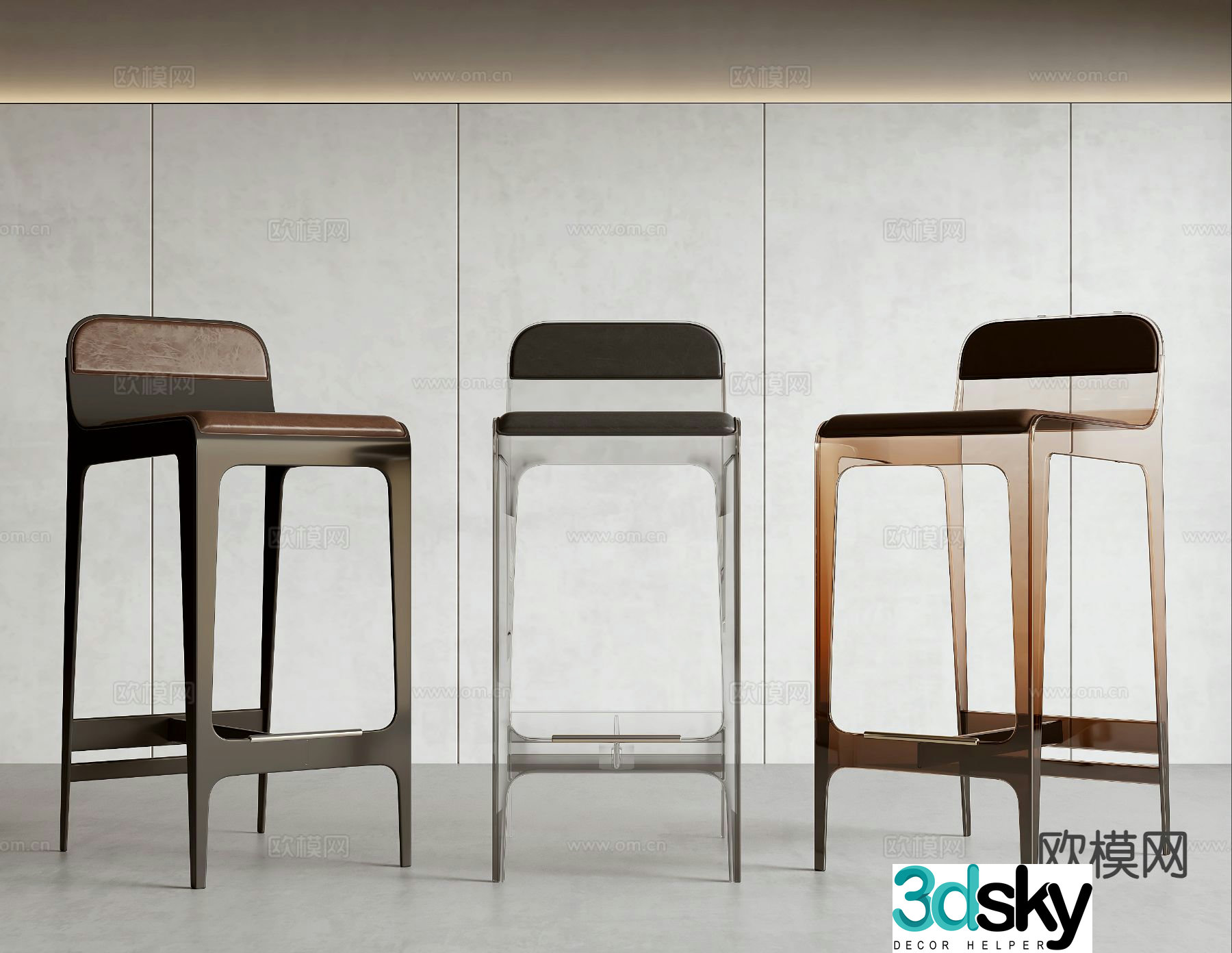 Modern bar stool 3d model