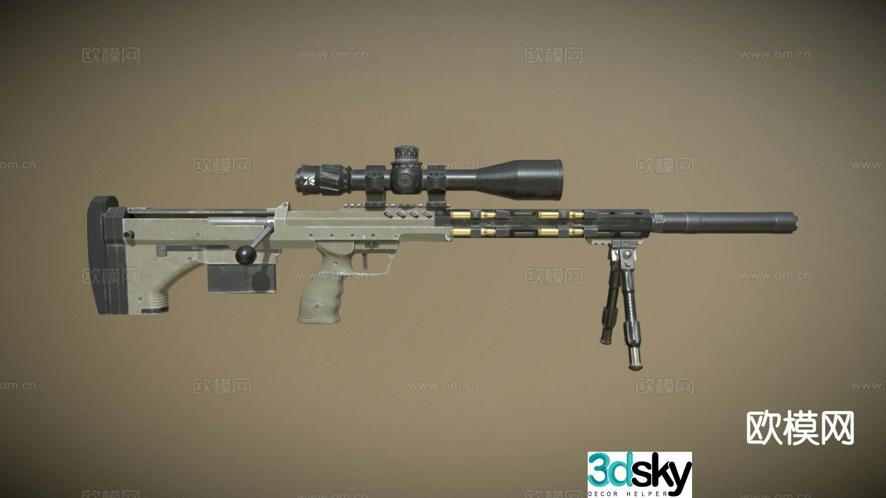 sniper rifle gun 3d model