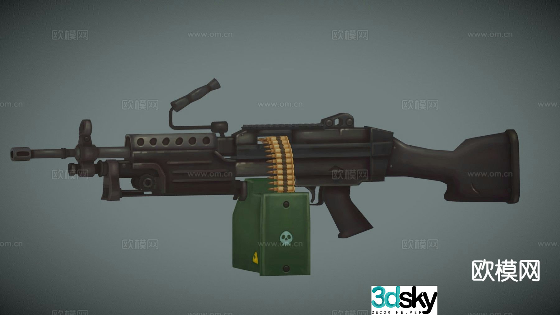 light machine gun gun 3d model