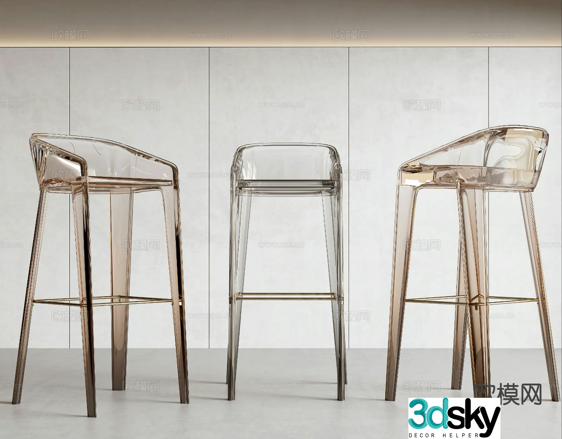 Modern bar stool 3d model