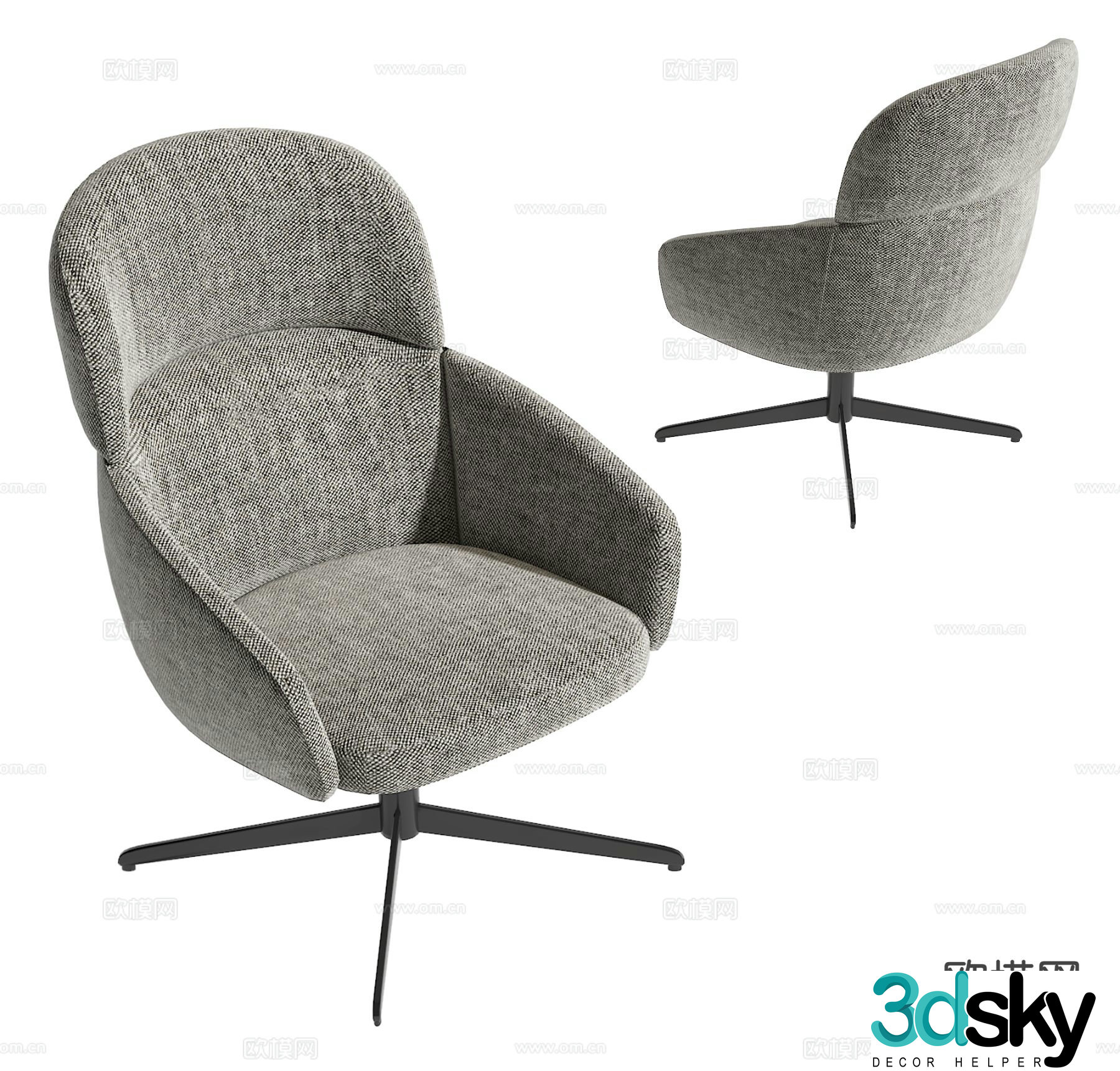 Minotti modern single sofa 3d model