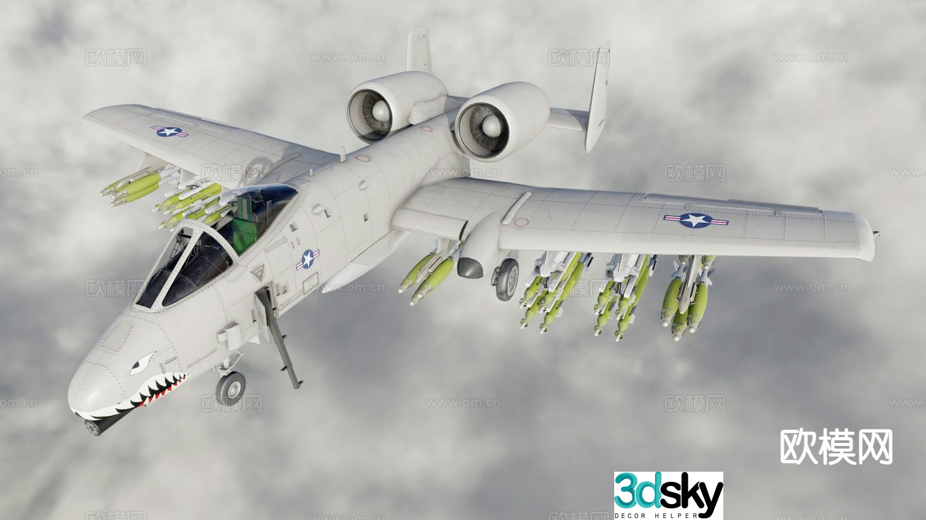 thunder warthog aircraft helicopter 3d model
