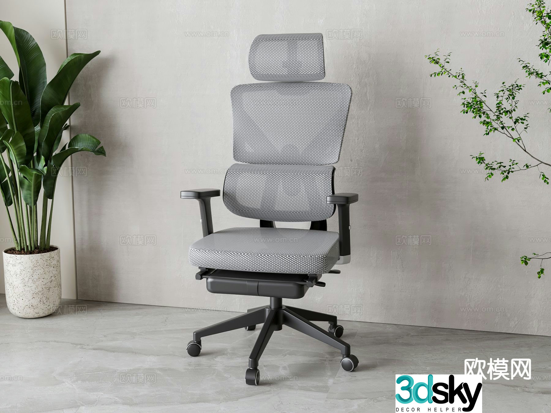 Mesh office chair shift chair boss chair 3D model