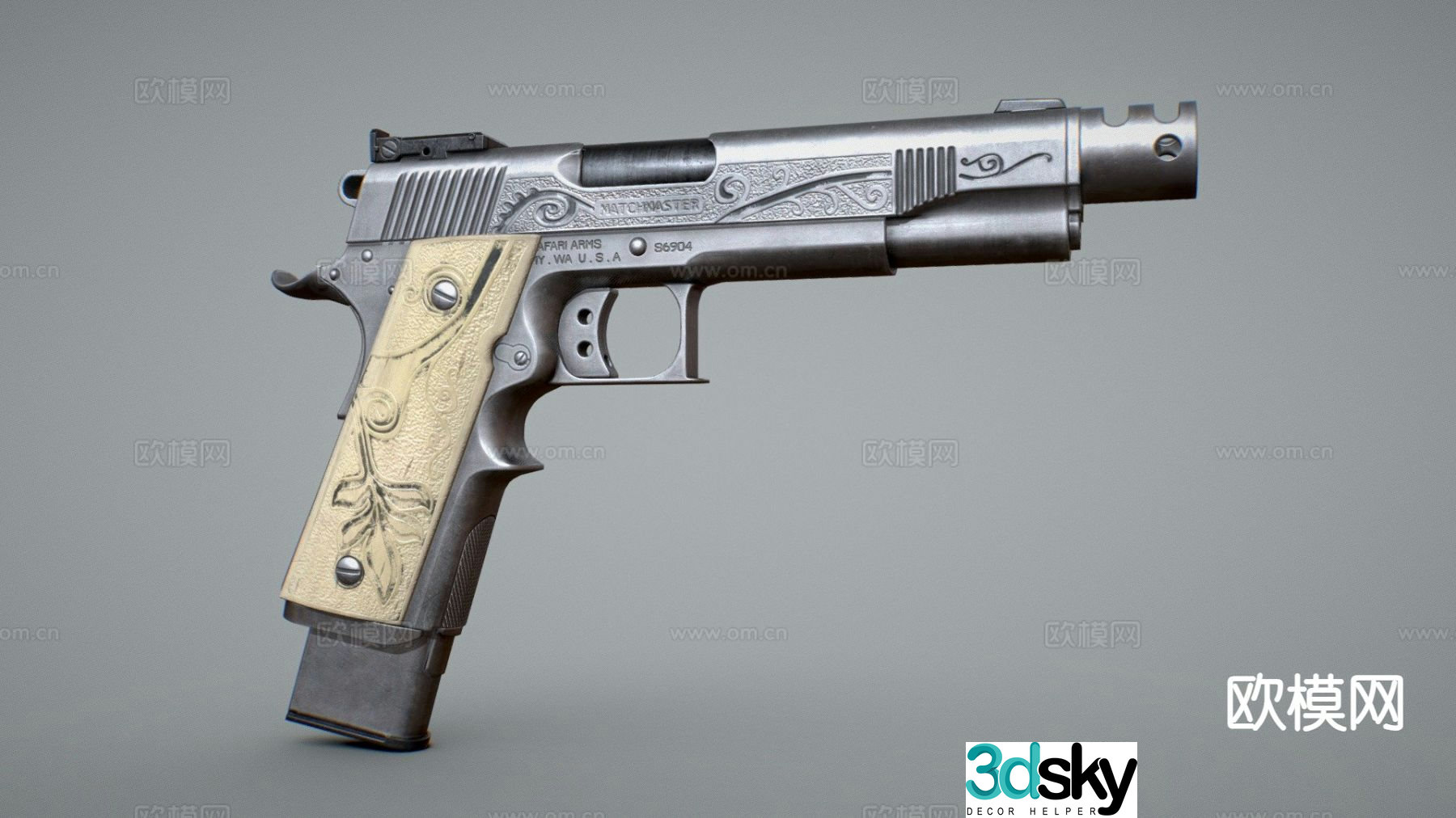 pistol gun 3d model