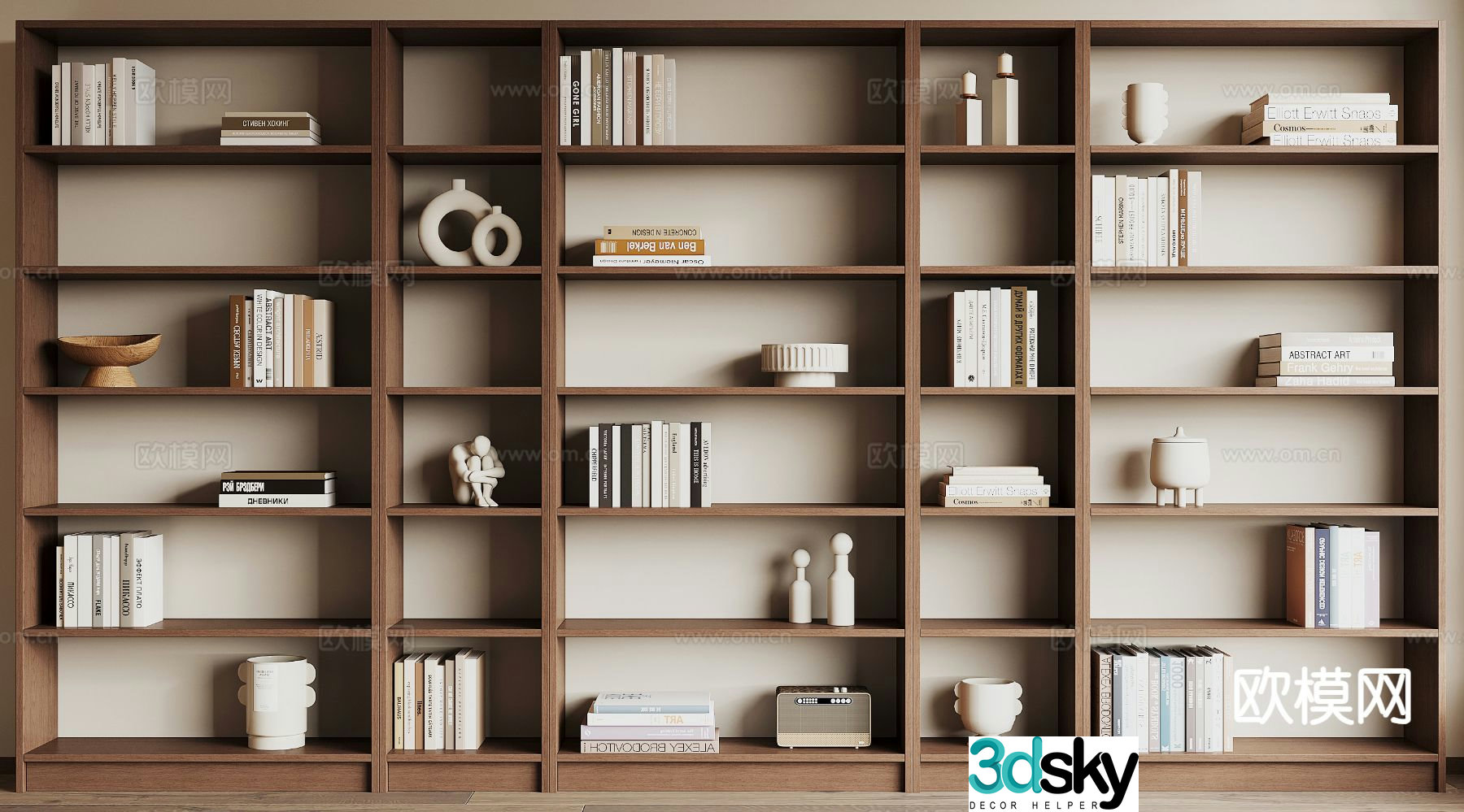 Medieval style bookcase bookshelf 3d model